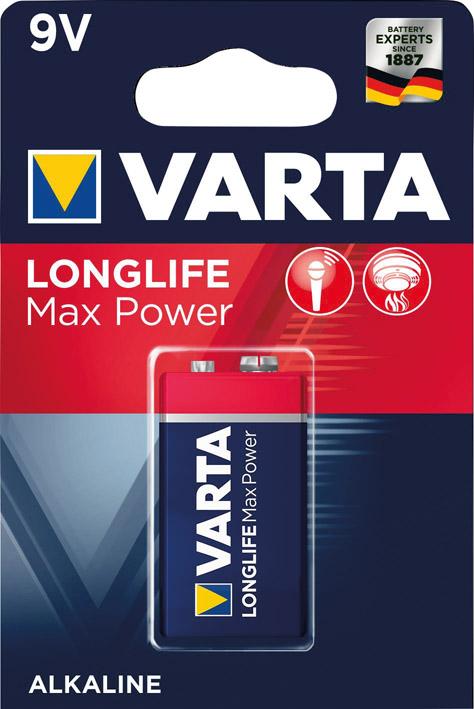 Varta Batterie MAX TECH 9V-Block Blister a 1 Stück