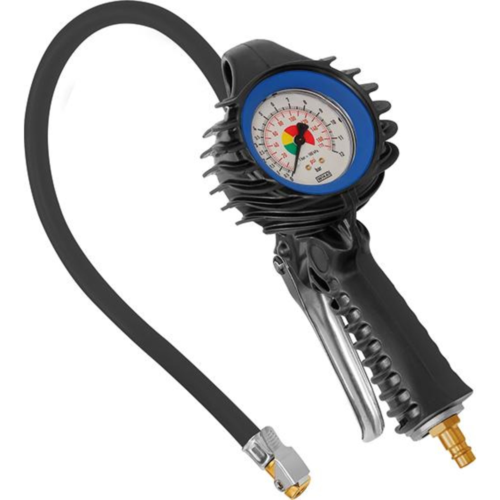 Hand-Reifenfüllmesser mitMomentstecker, starr, ungeeicht, Manom. Ø63mm, 0-12bar/170psi RIEGLER