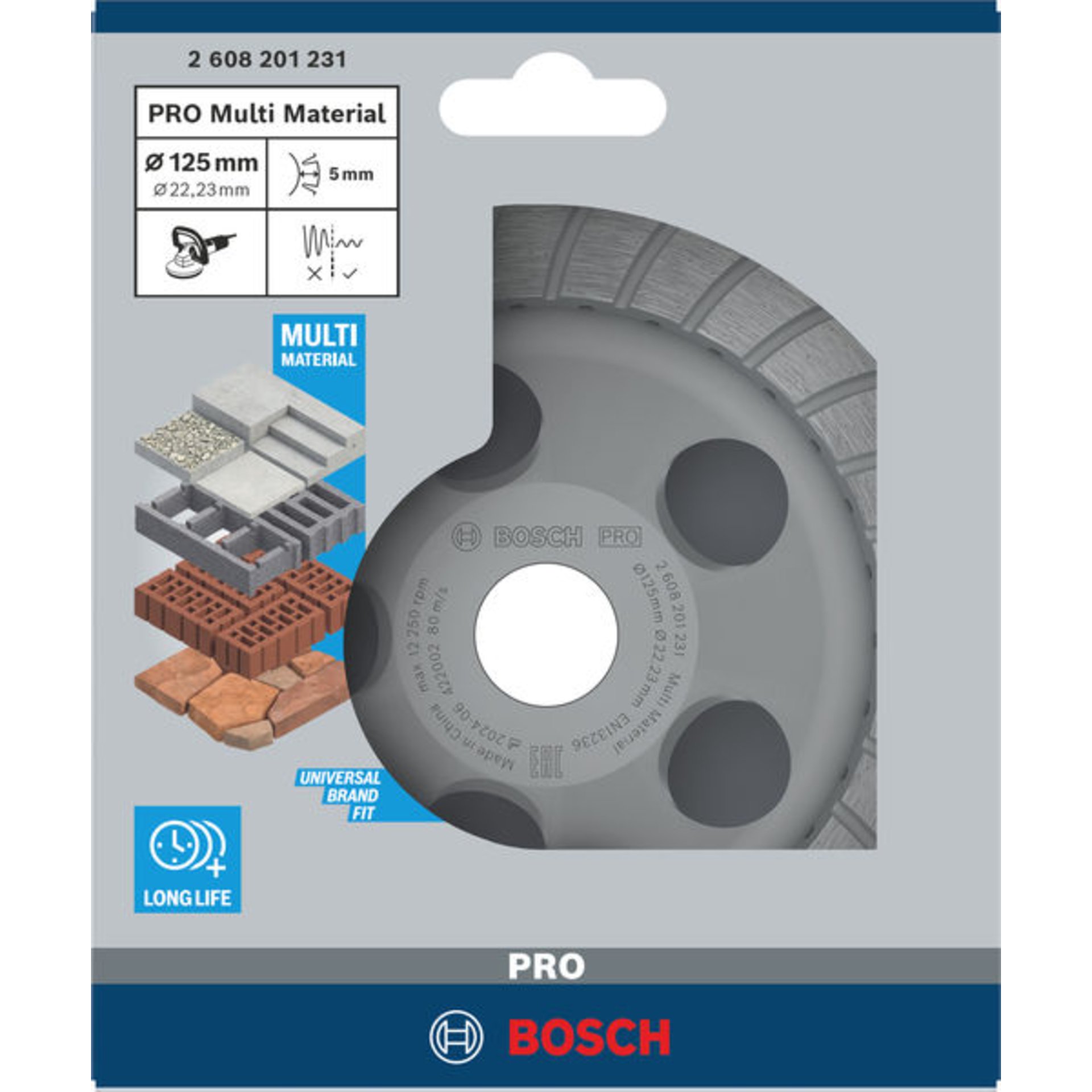 PRO Multi Material Topfscheibe, 5 x 125 x 22,23 mm