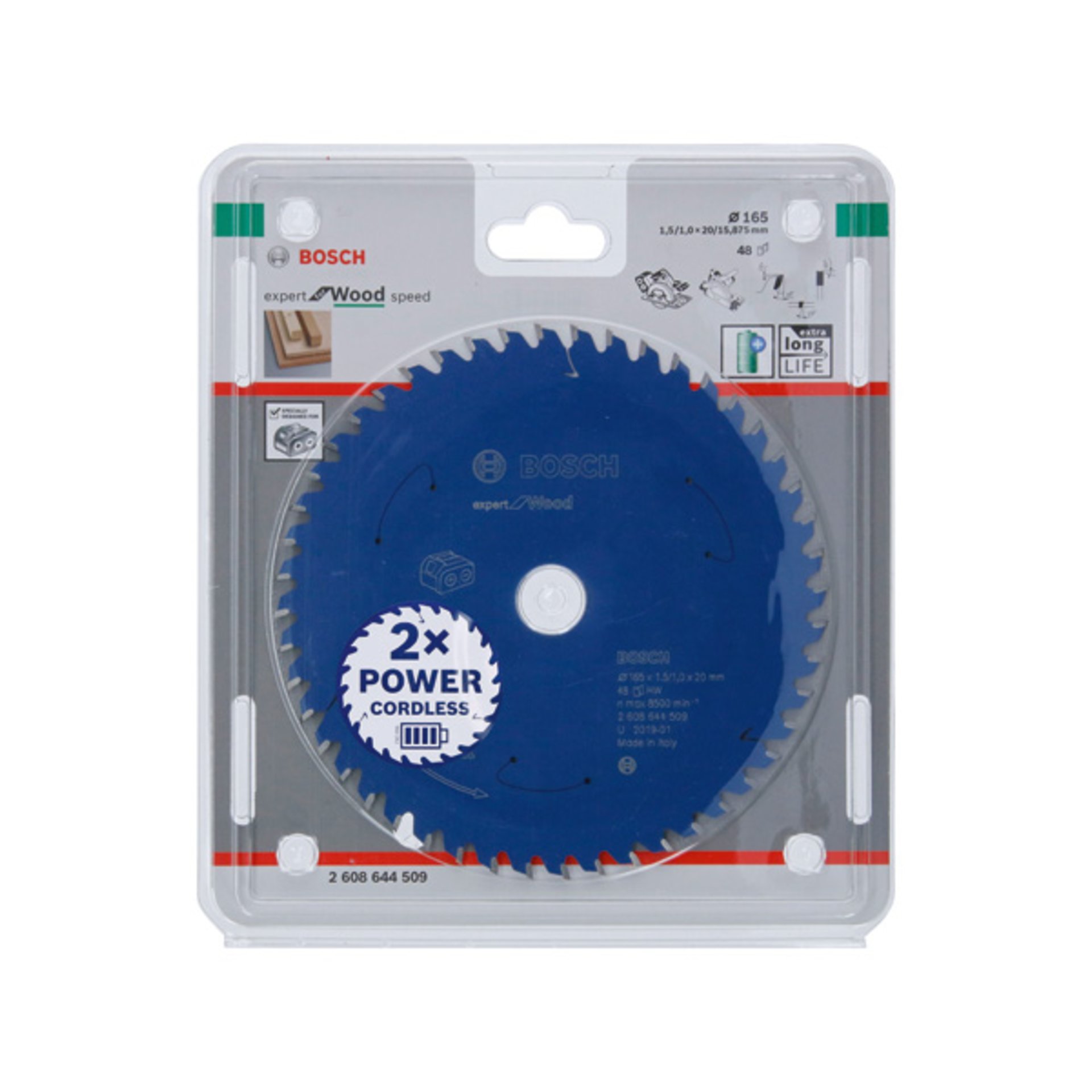 Kreissägeblatt für Akkusägen Expert for Wood, 165 x 1,5/1 x 20, 48 Zähne