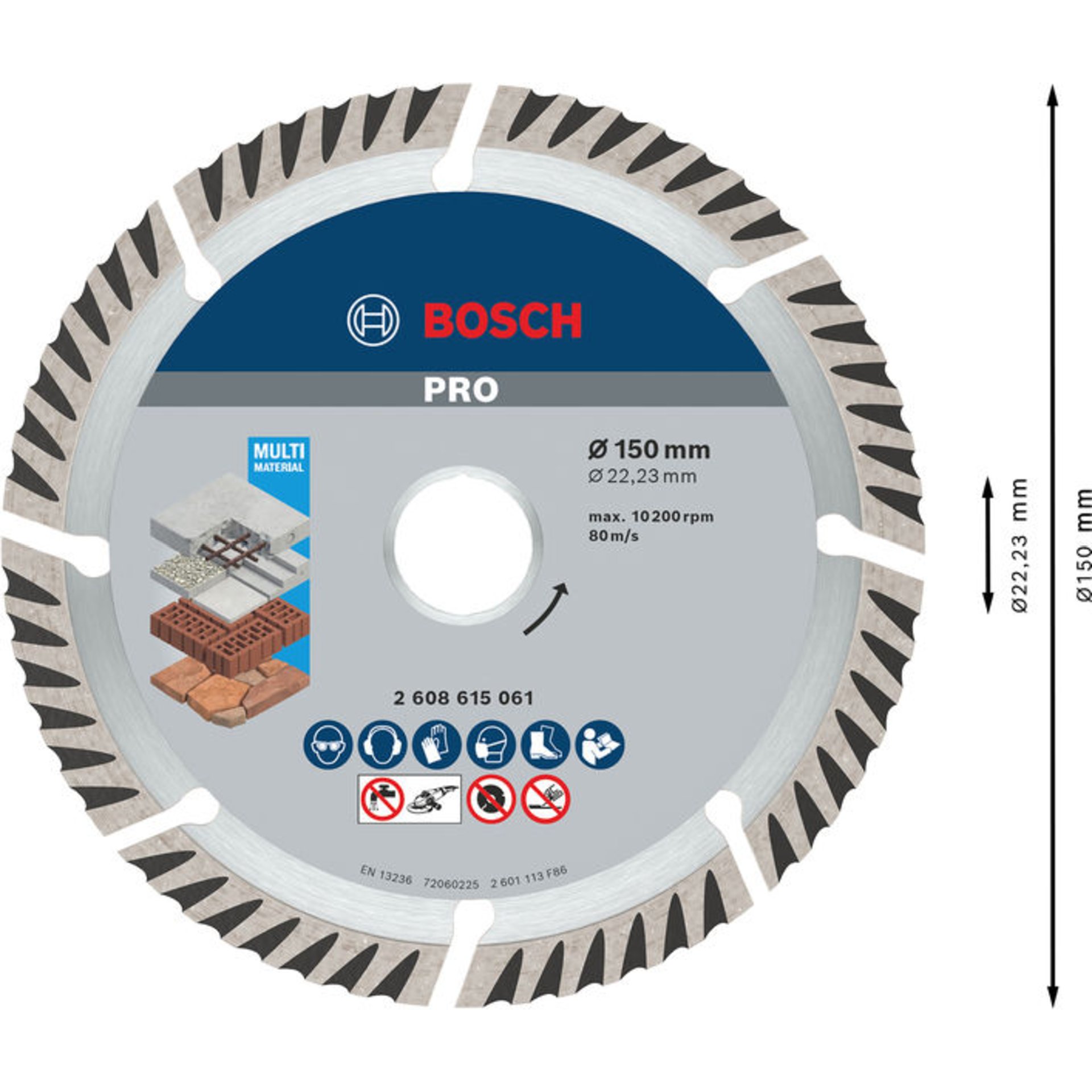 PRO Multi Material Diamanttrennscheibe, 150 x 22,23 mm