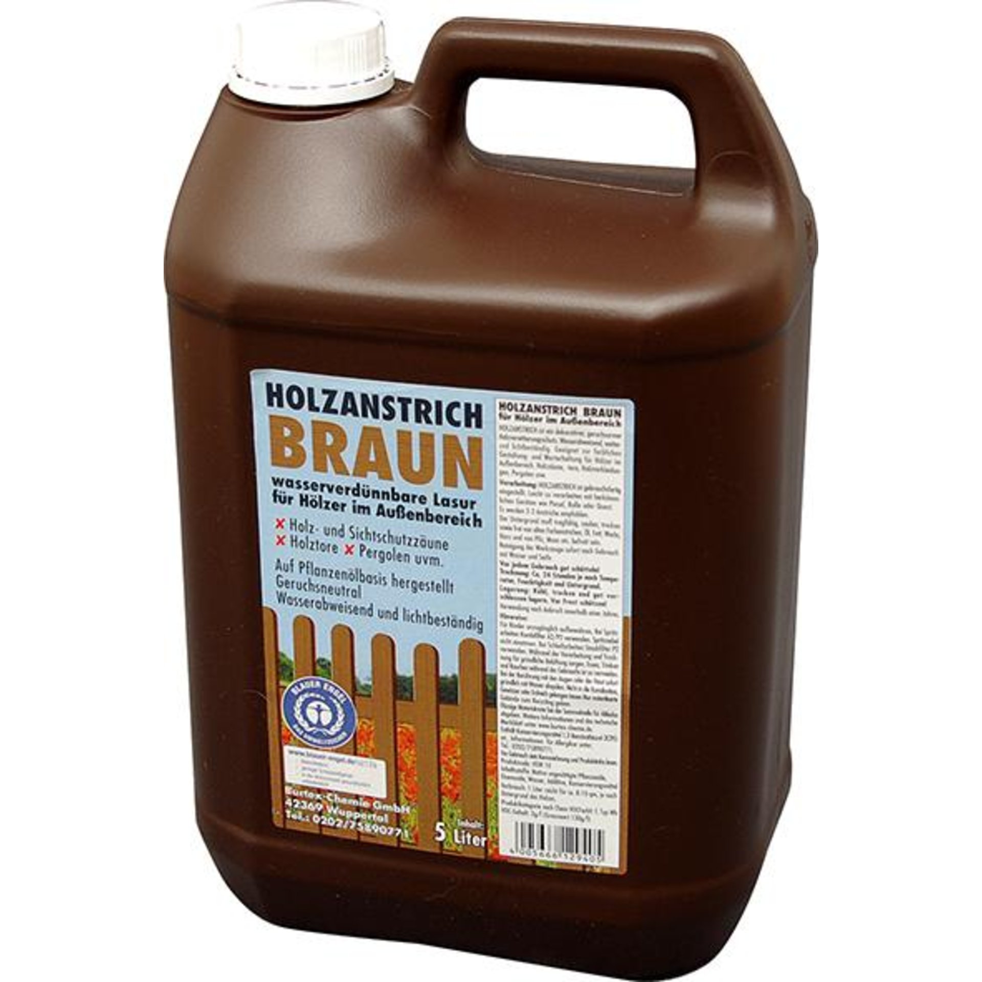 Holzanstrich 5 l, braun Kunststoff-Kanister