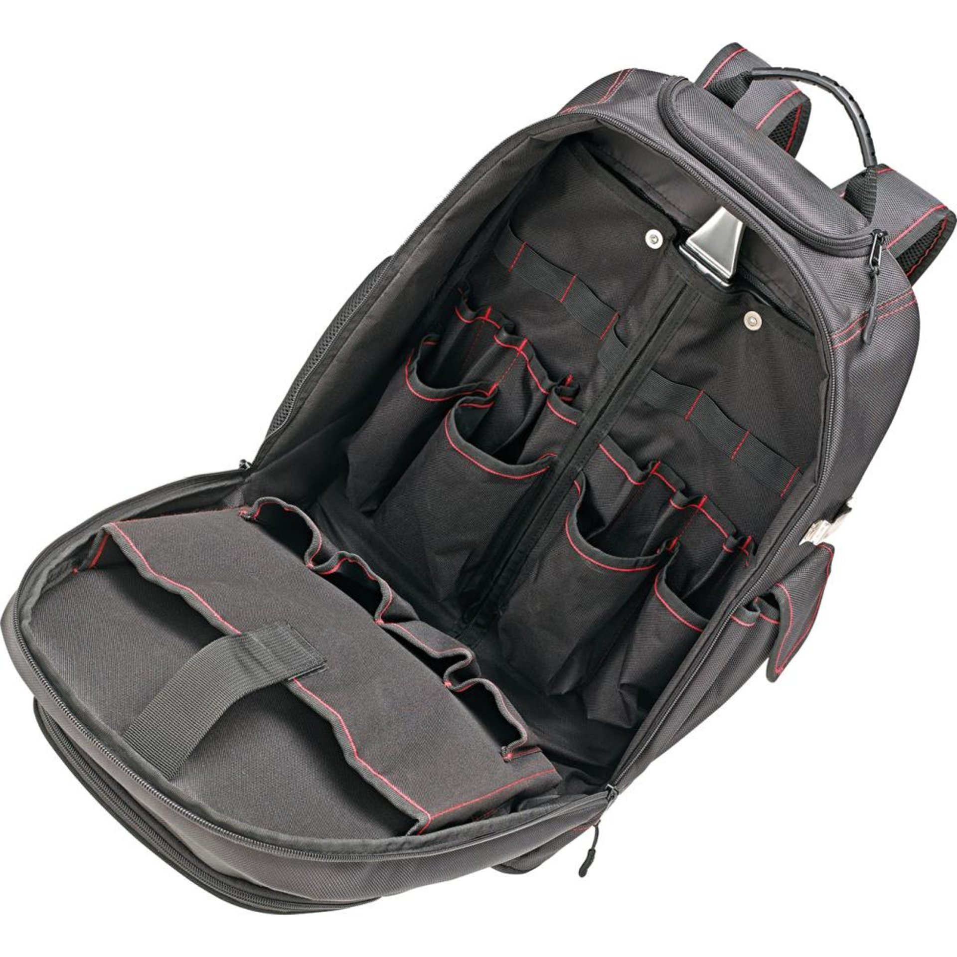Werkzeugrucksack mit Rollen und Teleskopgriff 350x210x490mm Nylon FORMAT
