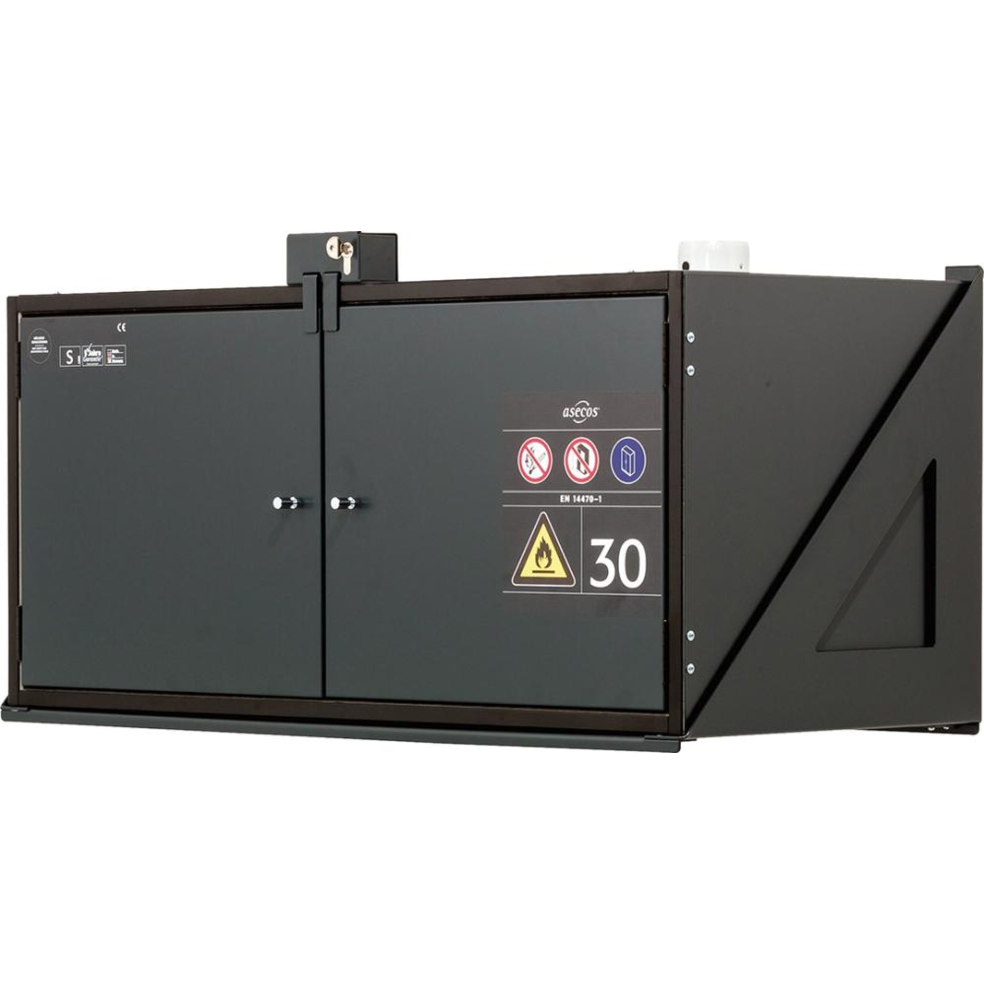 Hängeschrank Typ30 RAL 7016, mit Schloss