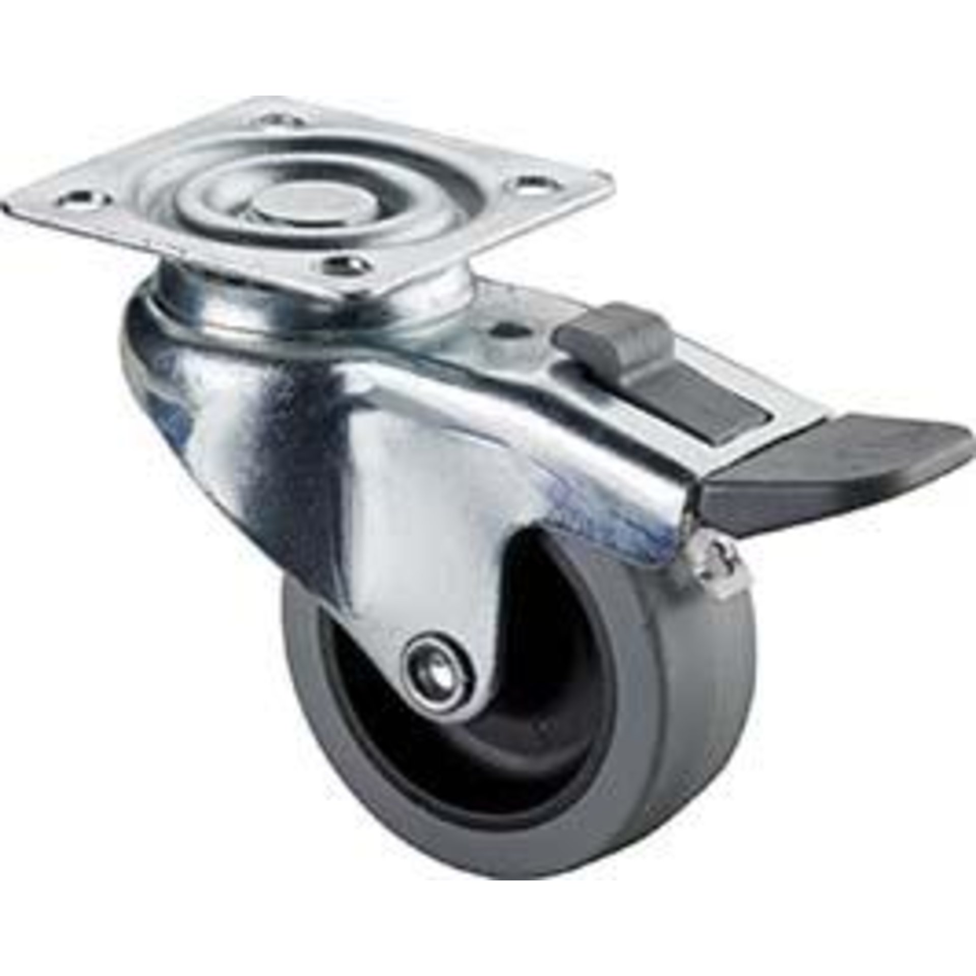 Lenkrolle 50mm,A220 Platte,Gummirad,GL,Fest. A220.A80.050 BS ROLLEN