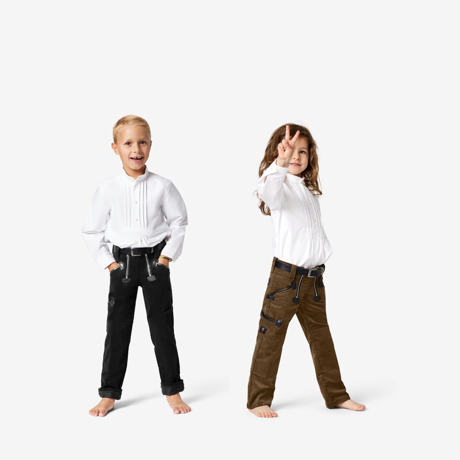 AUGUST Kinder-Zunfthose Zwirn-Feincord schwarz 164