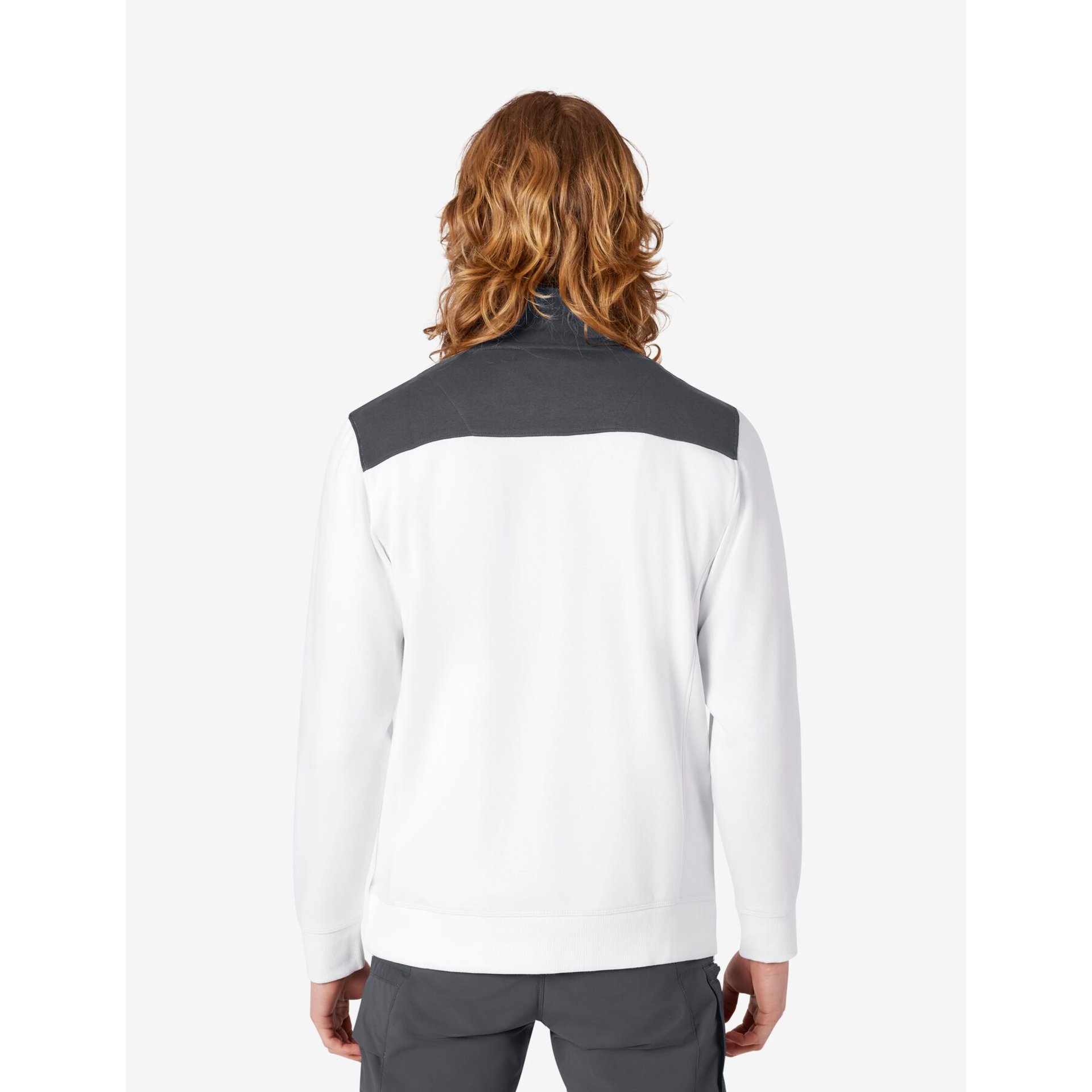 ROB Zip-Sweatshirt unisex weiß-anthrazit S