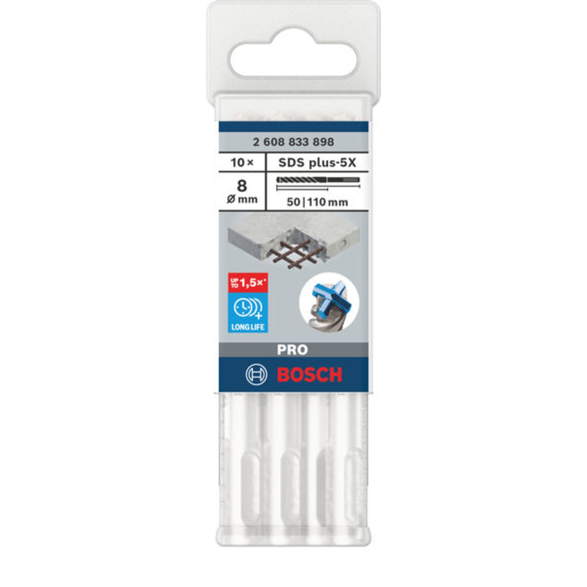 PRO SDS plus-5X Hammerbohrer, 8 x 50 x 110 mm, 10-tlg.