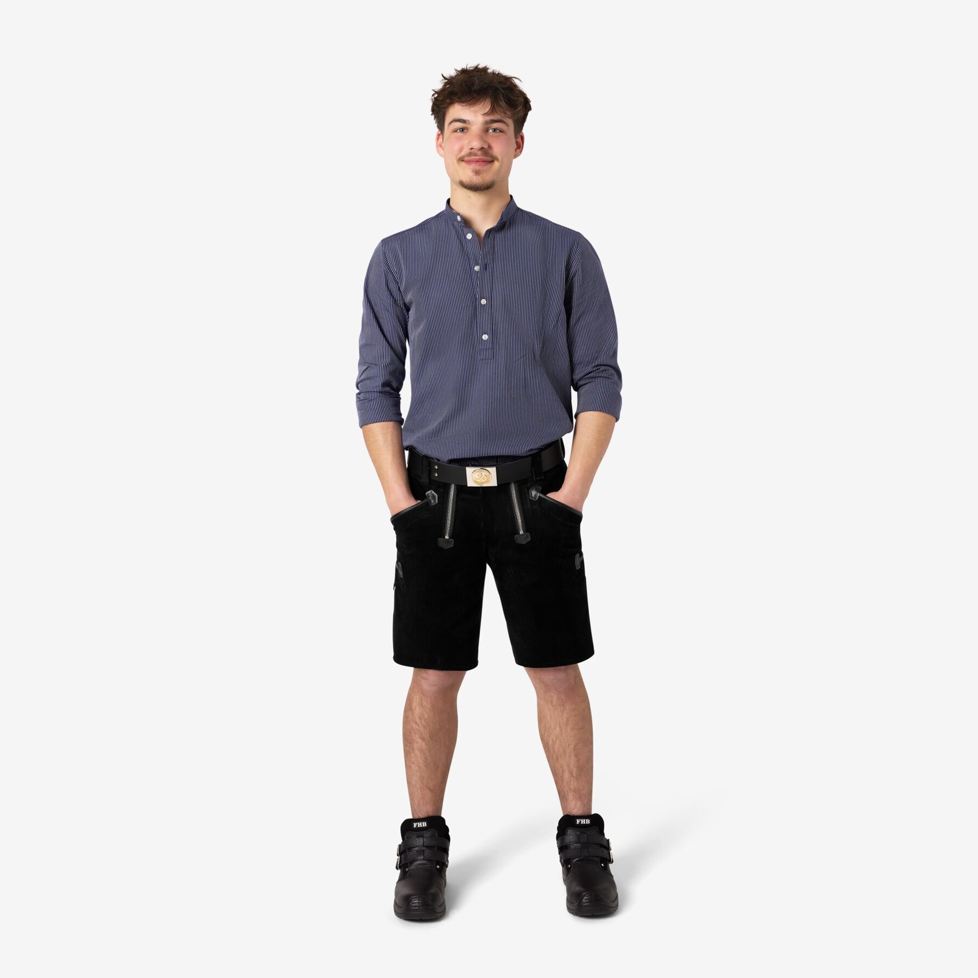 BO Arbeitshemd unisex marine-weiß 5XL