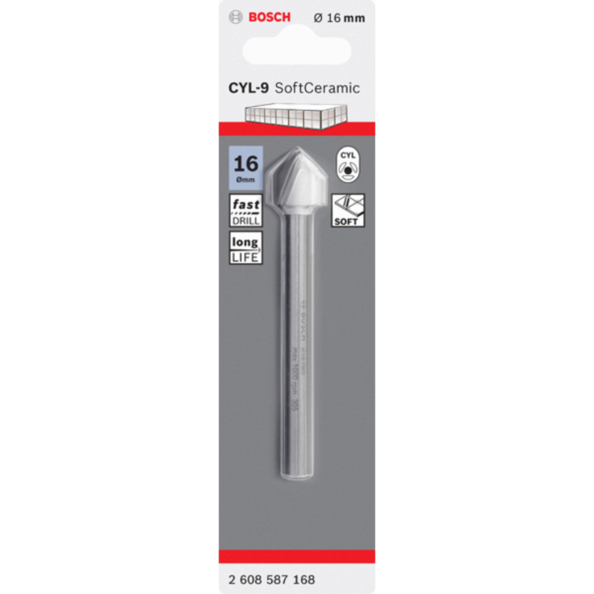 Fliesenbohrer CYL-9 Ceramic, 16 x 90 mm