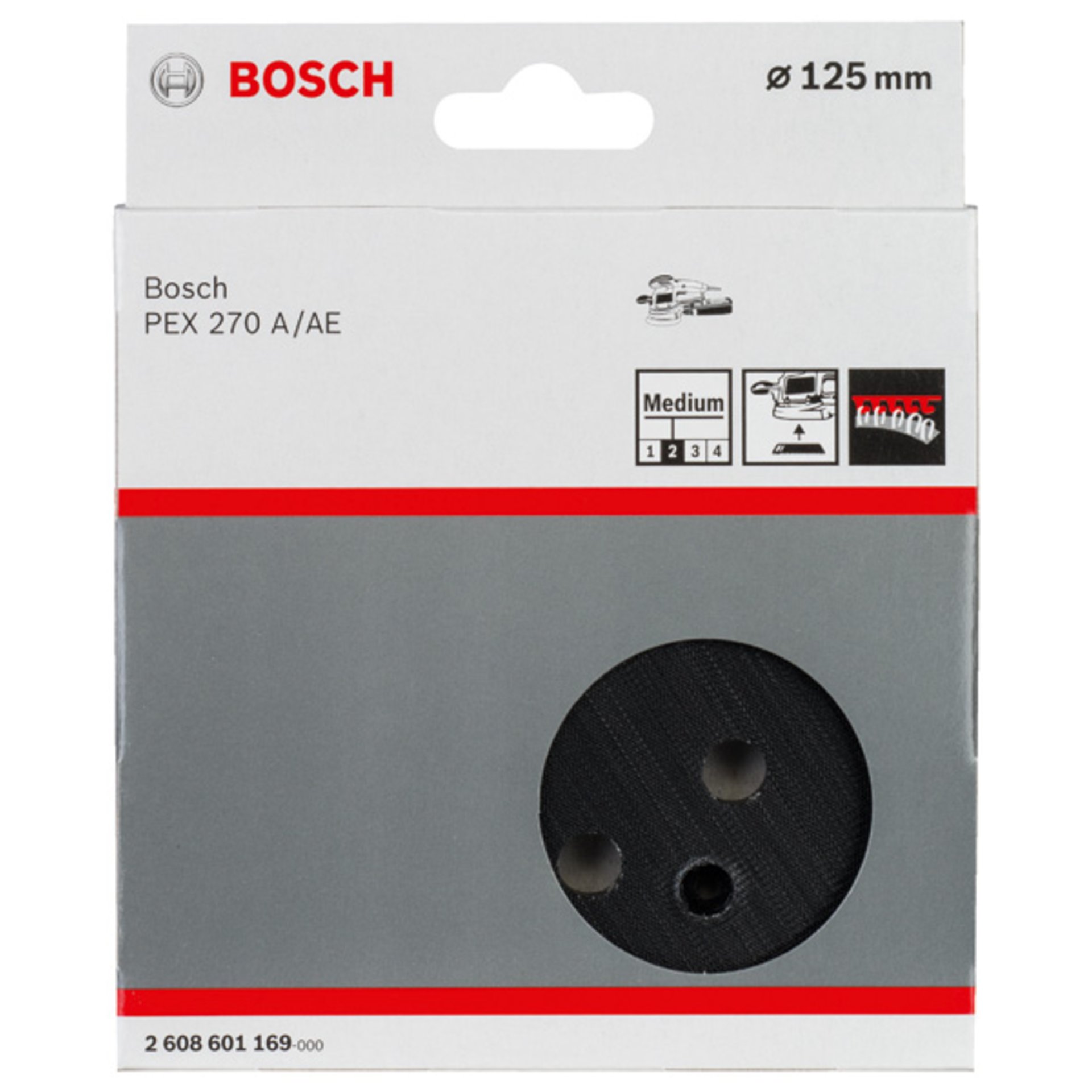 Schleifteller mittel, 125 mm, 8, für PEX 270 A, PEX 270 AE