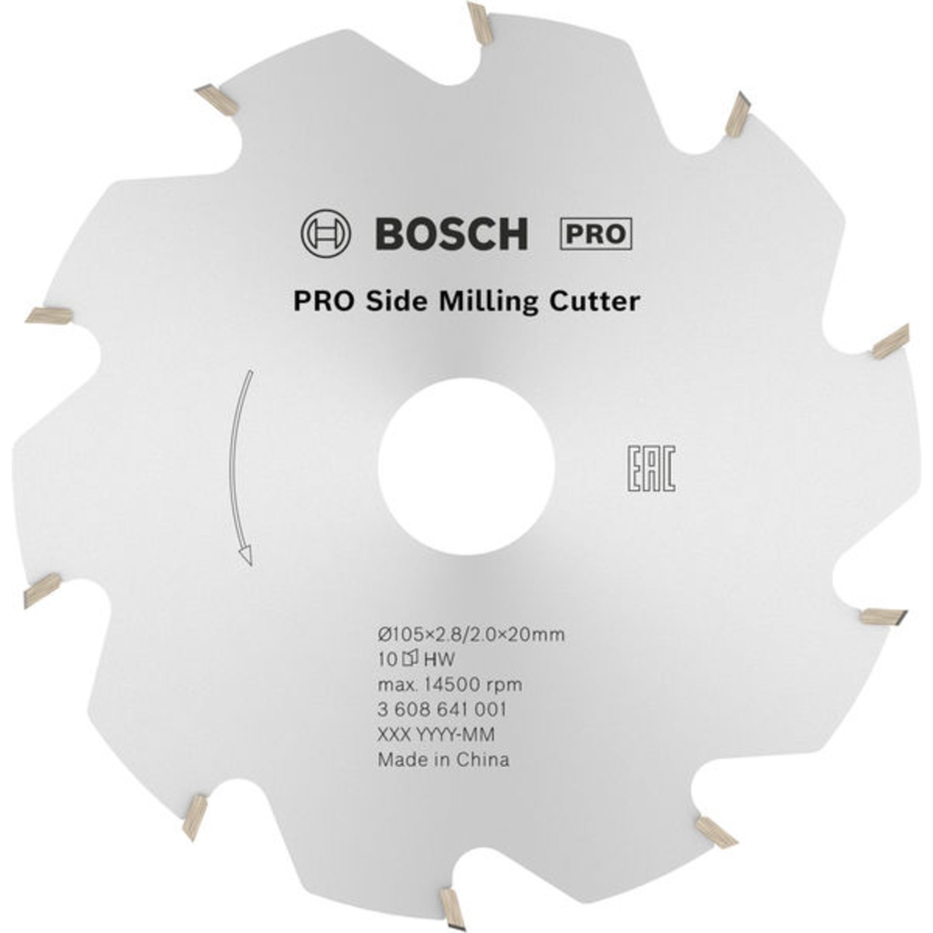 PRO Scheibenfräser, 105 x 20 x 2,8 mm, 10 Zähne
