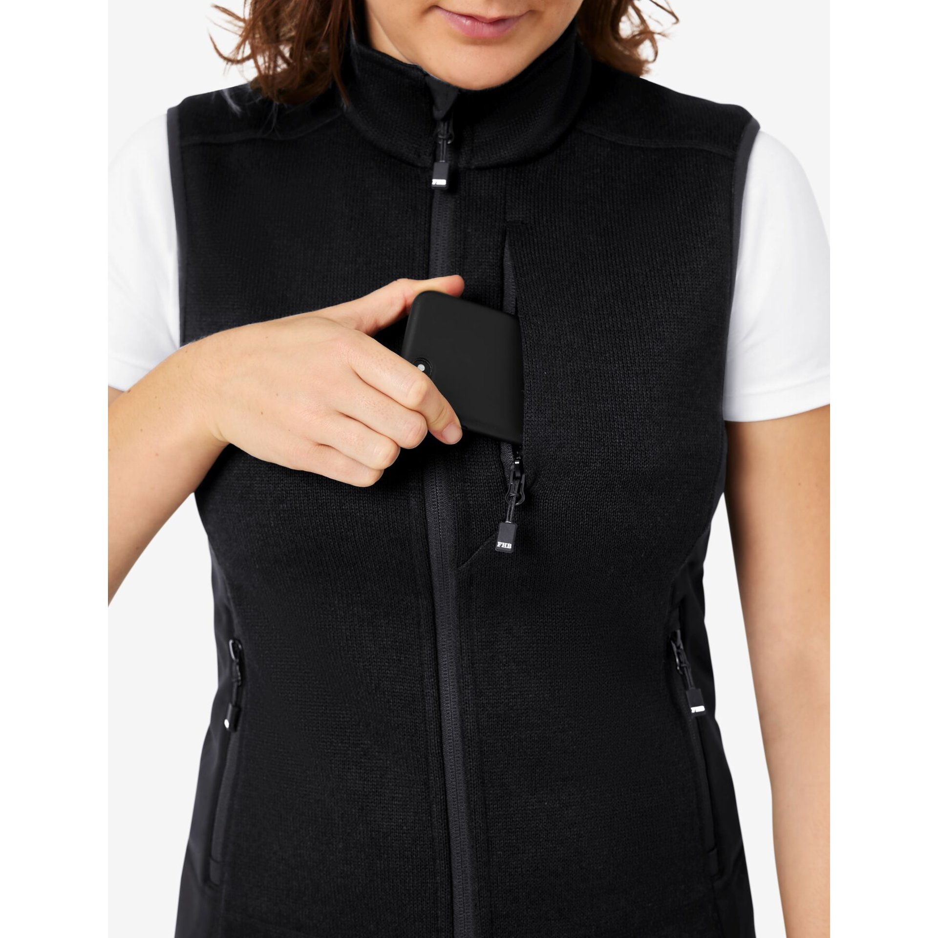 ELSA Strick-Fleece-Weste schwarz S