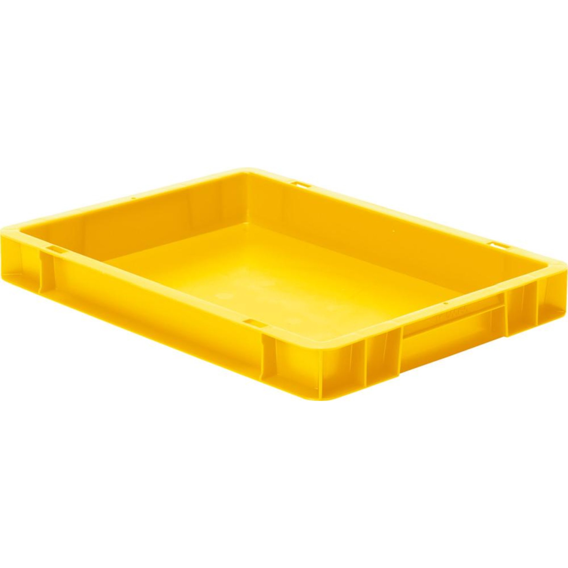 Transport-Stapelkasten B400xT300xH50 mm gelb, geschlossen ohne Griffloch
