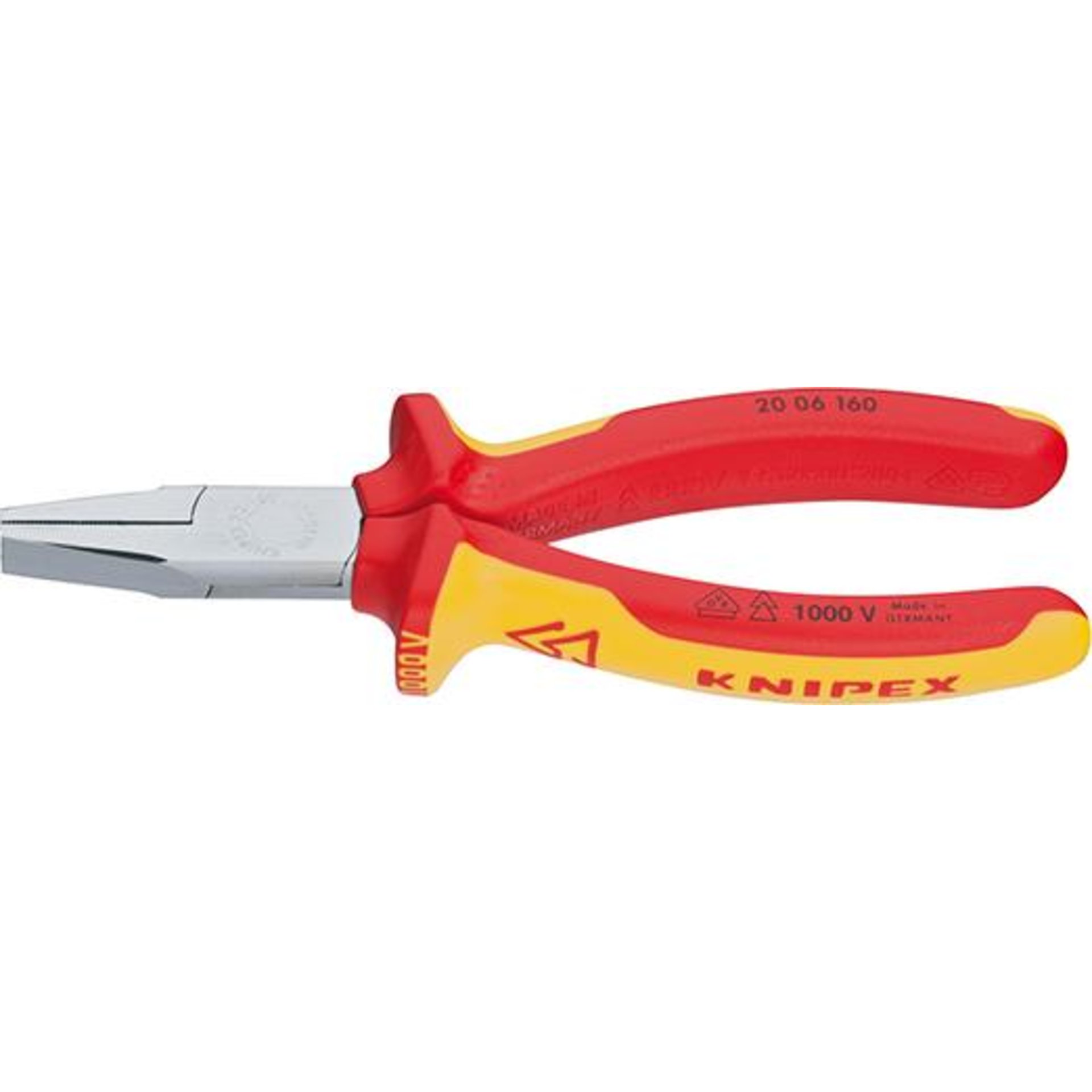Flachzange VDE mit Mehrkomponenten-Griffen 160mm KNIPEX