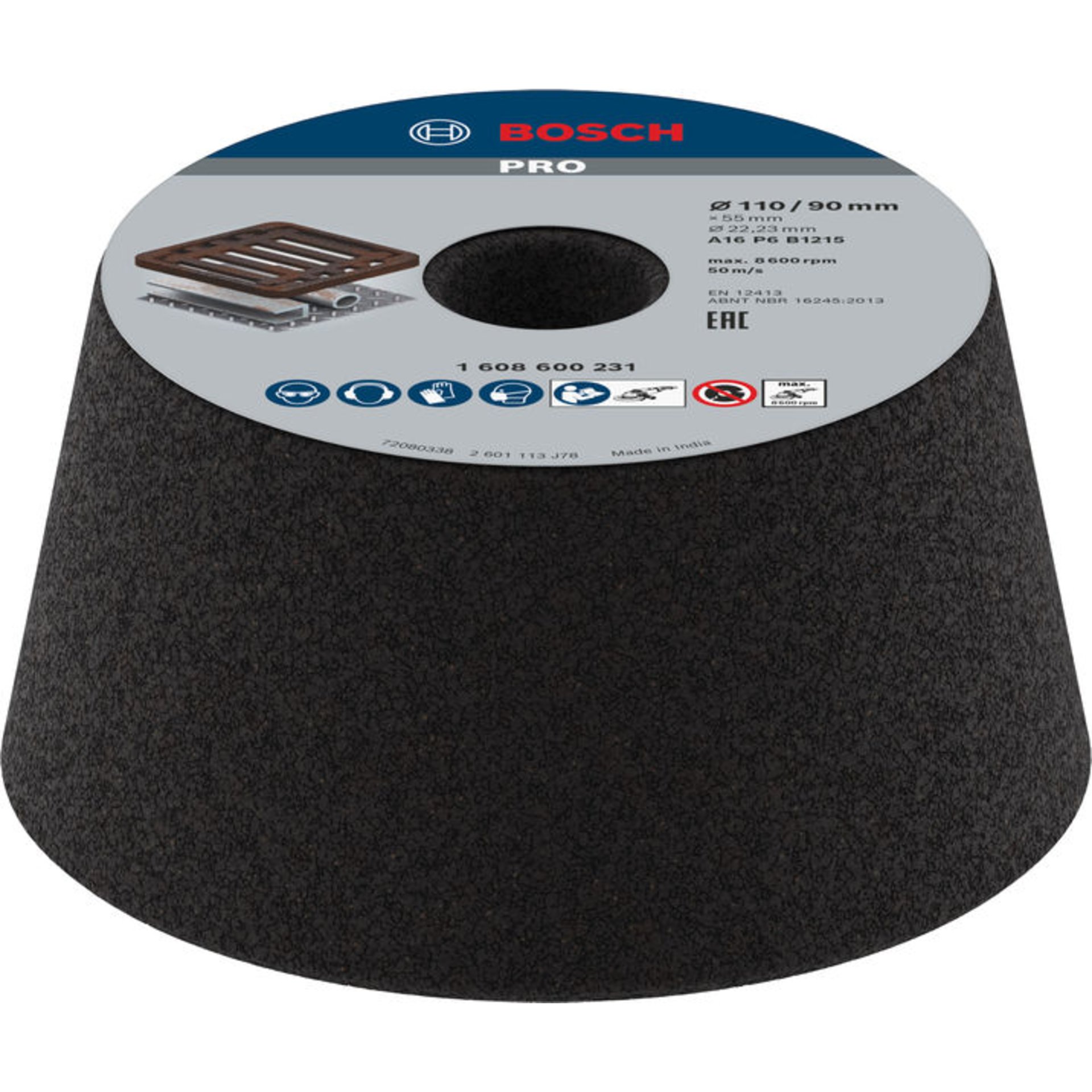 PRO Metal Konischer Schleiftopf, 90 x 110 x 55 mm, K16