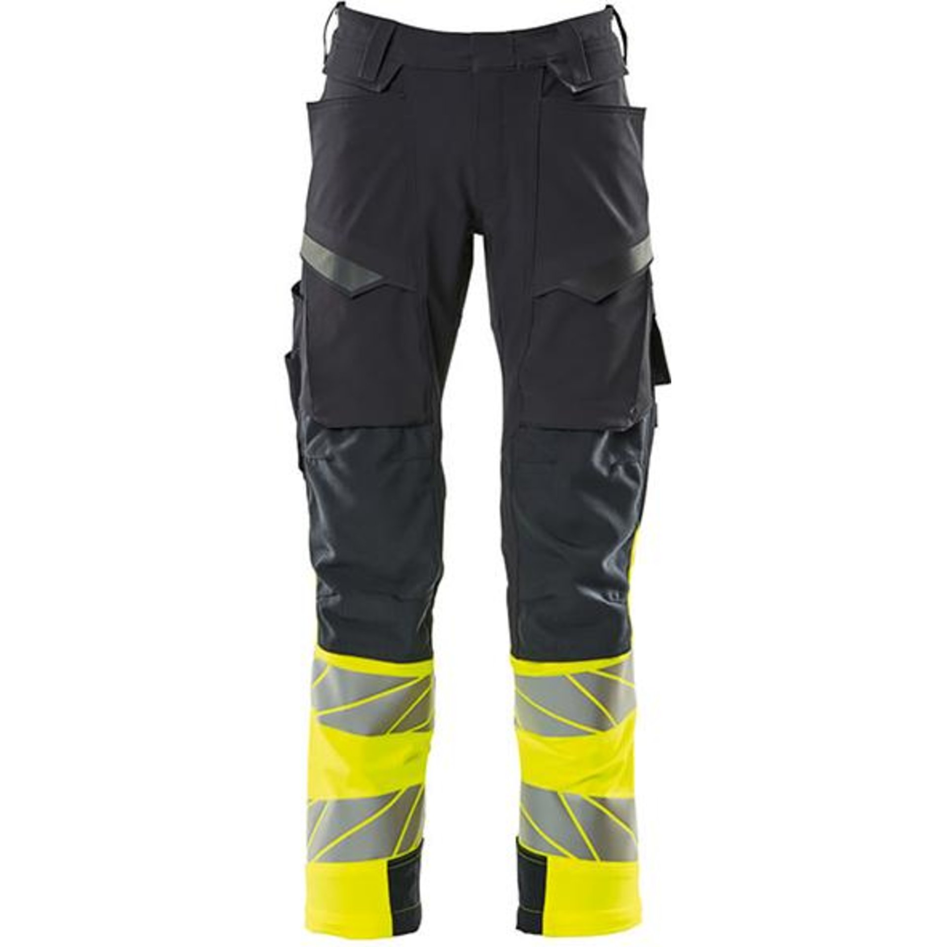 Hose mit Knietaschen, schwarzblau/warngelb, 82C60 Safe Accelerate