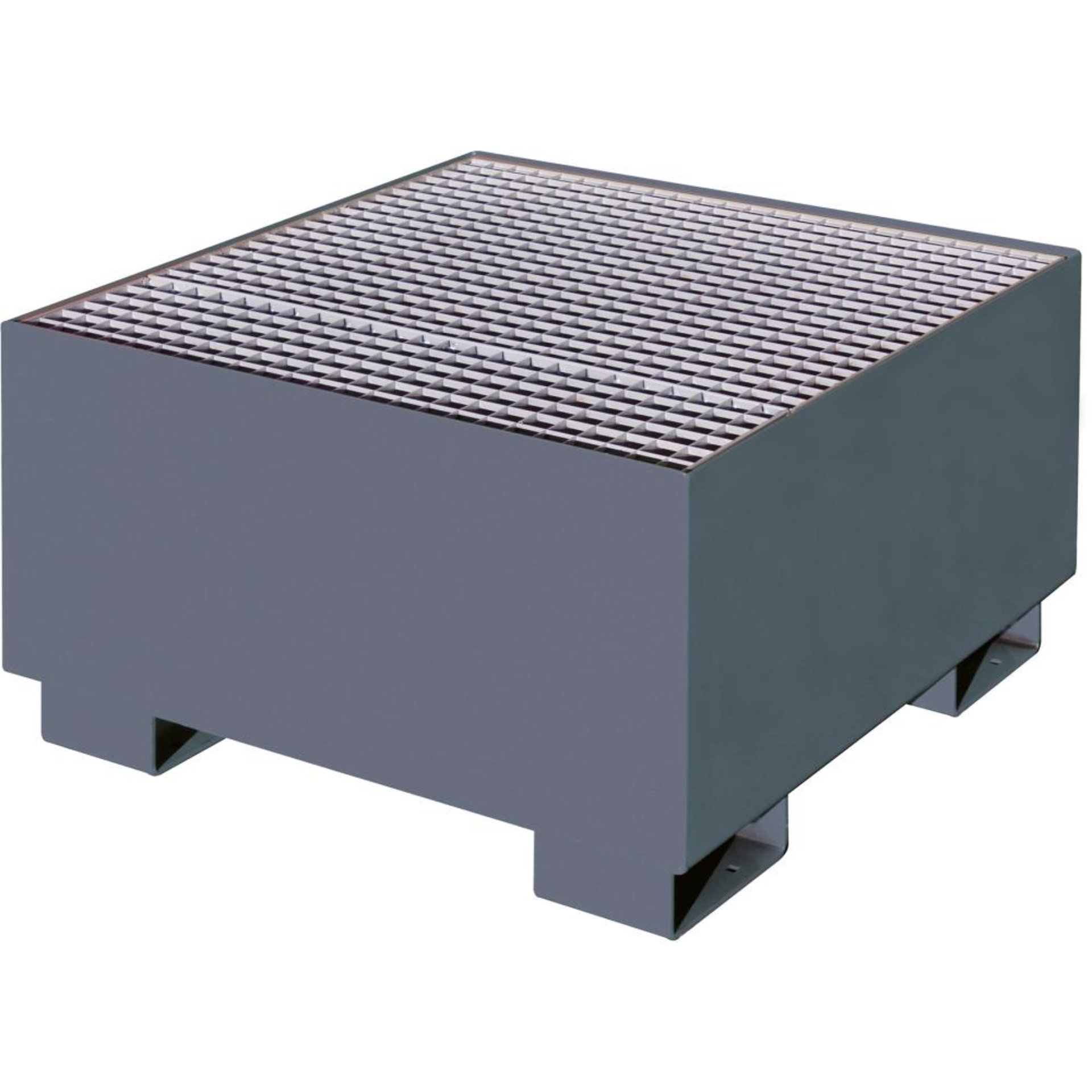 Auffangwanne mit geraden Wänden mit Gitterrost, 215 ltr. 830x830x460 mm, RAL 7016