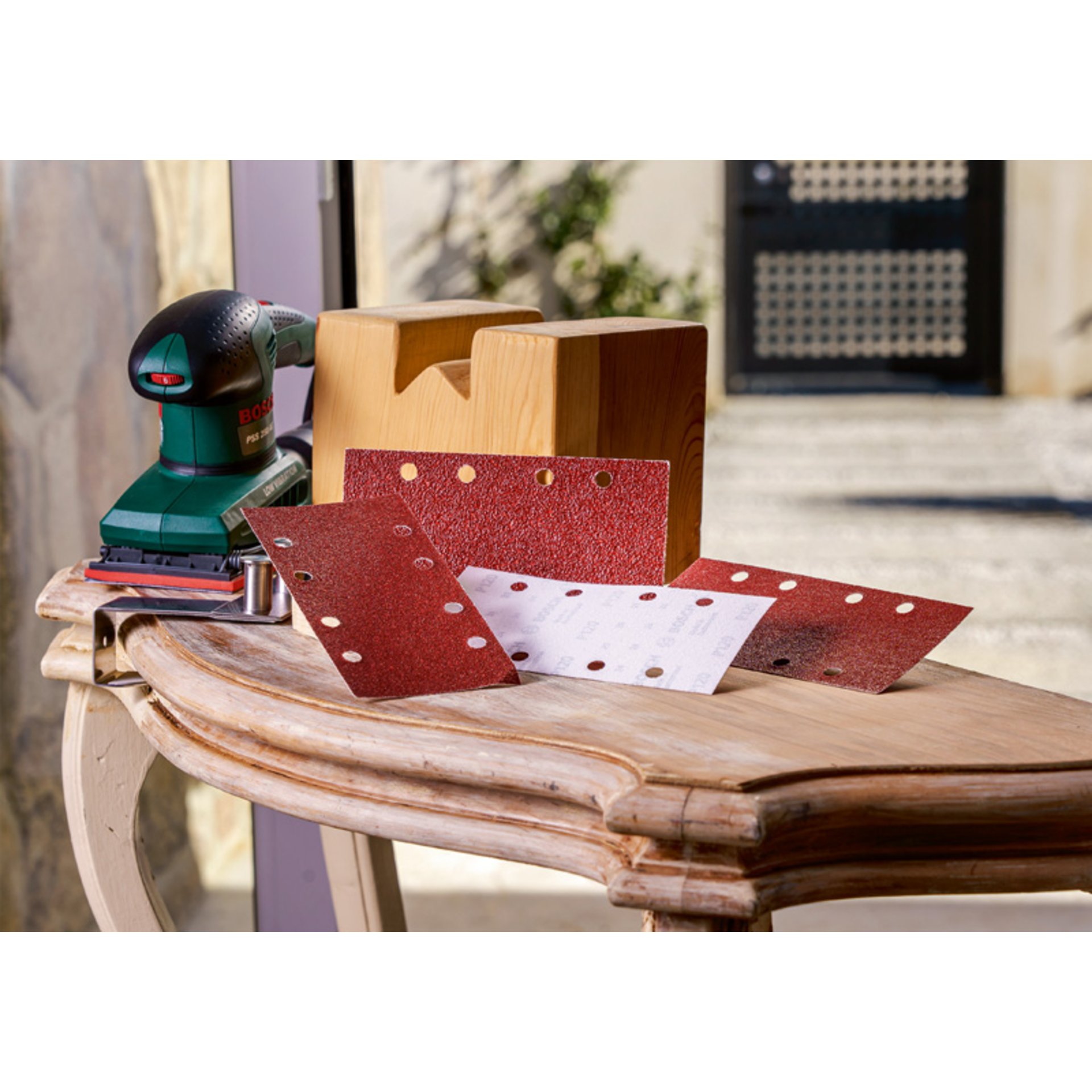 Schleifblatt-Set für Schwingschleifer, 25-teilig, 8 Löcher, 93 x 230 mm, 60-240