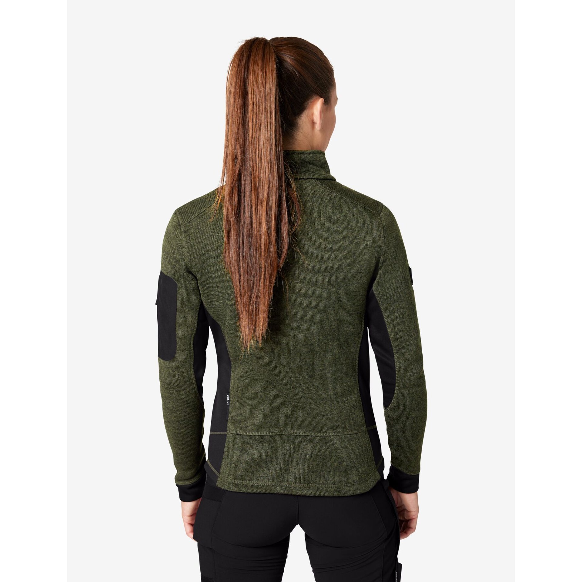 MARIEKE Strick-Fleece-Jacke Damen oliv-schwarz 3XL