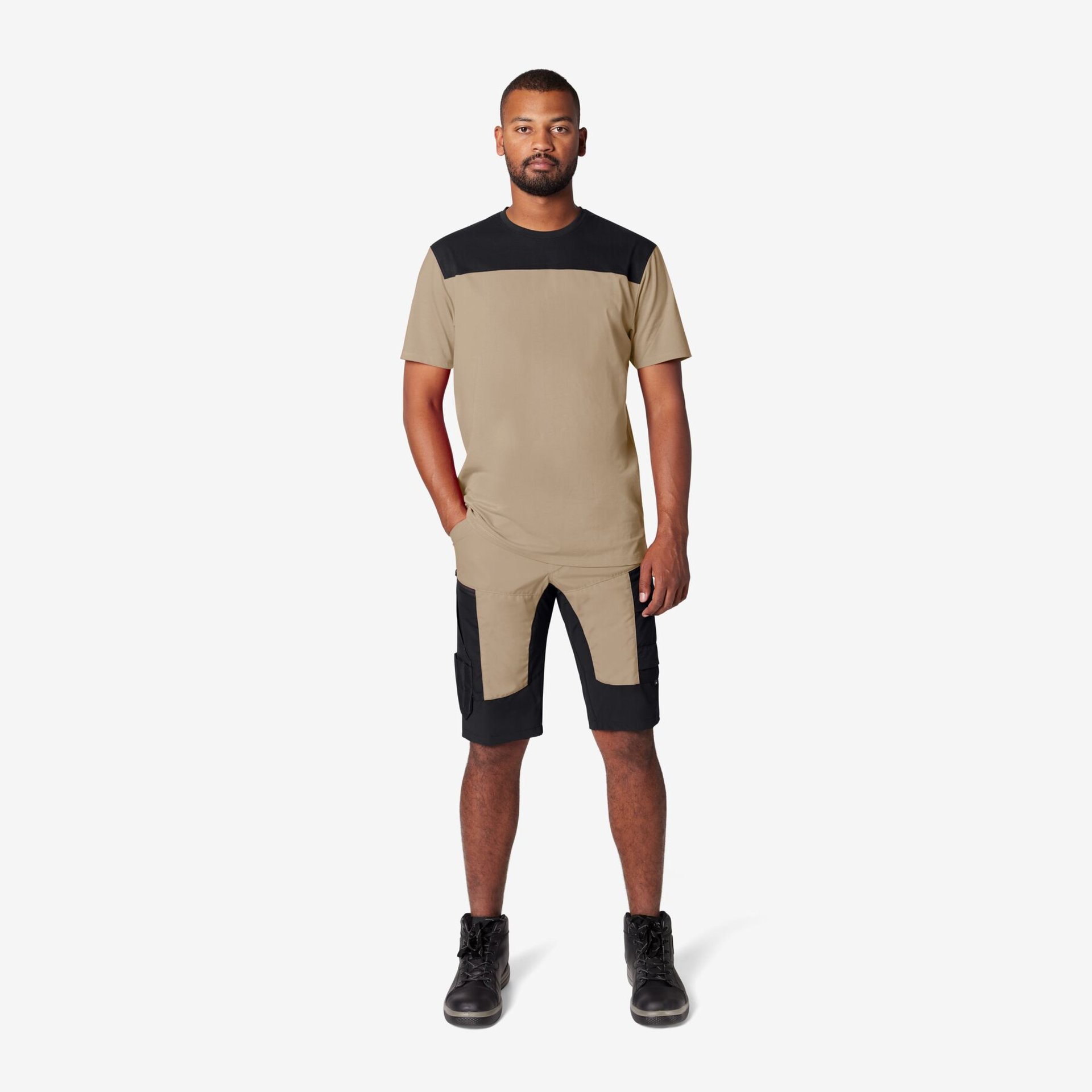 KIM Bermuda elastisch beige-schwarz 58