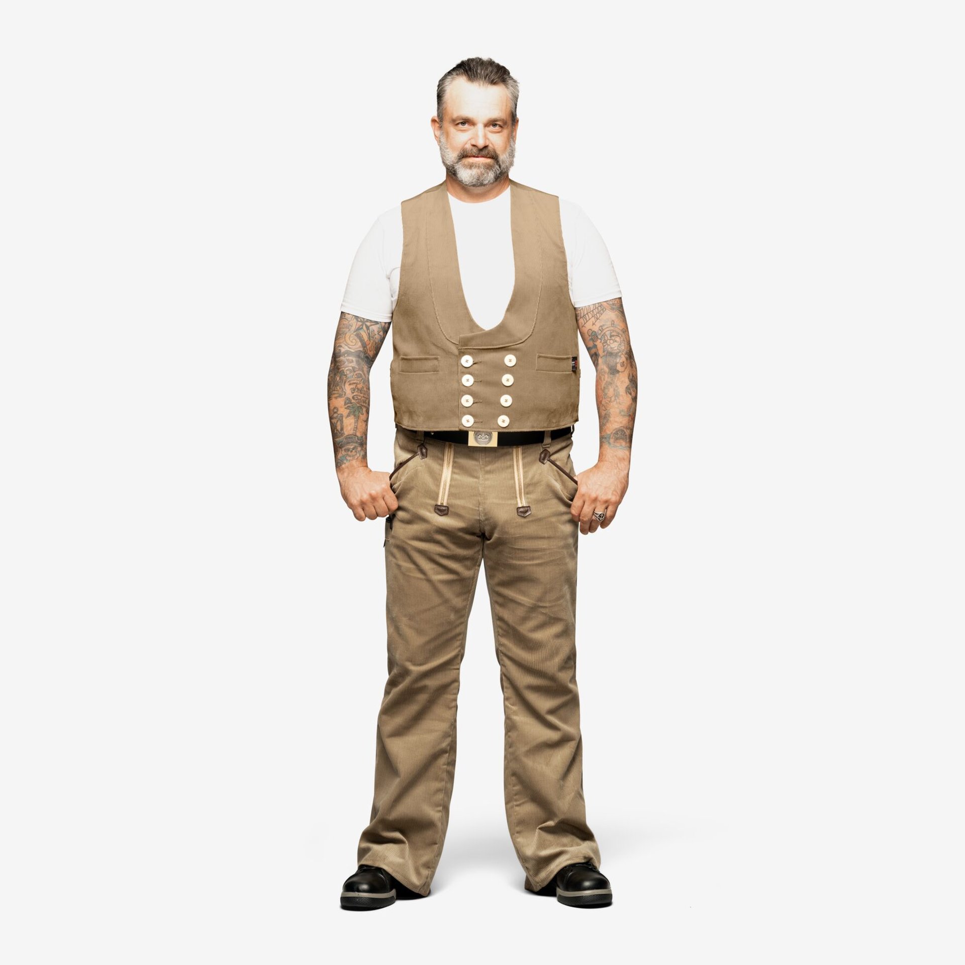 HAGEN Zunftweste Genuacord beige 88