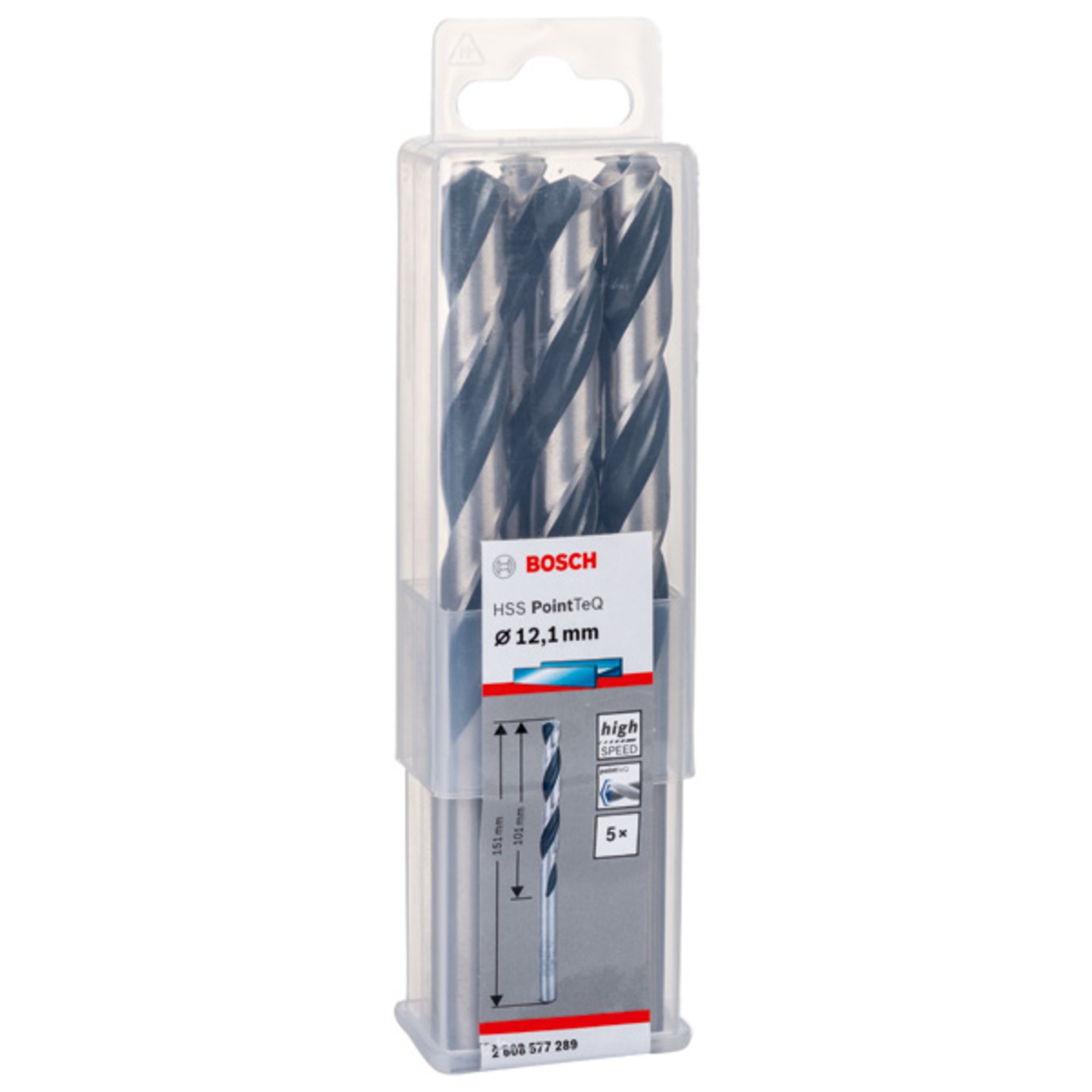 Metallspiralbohrer HSS PointTeQ, DIN 338, 12,1 mm, 5er-Pack