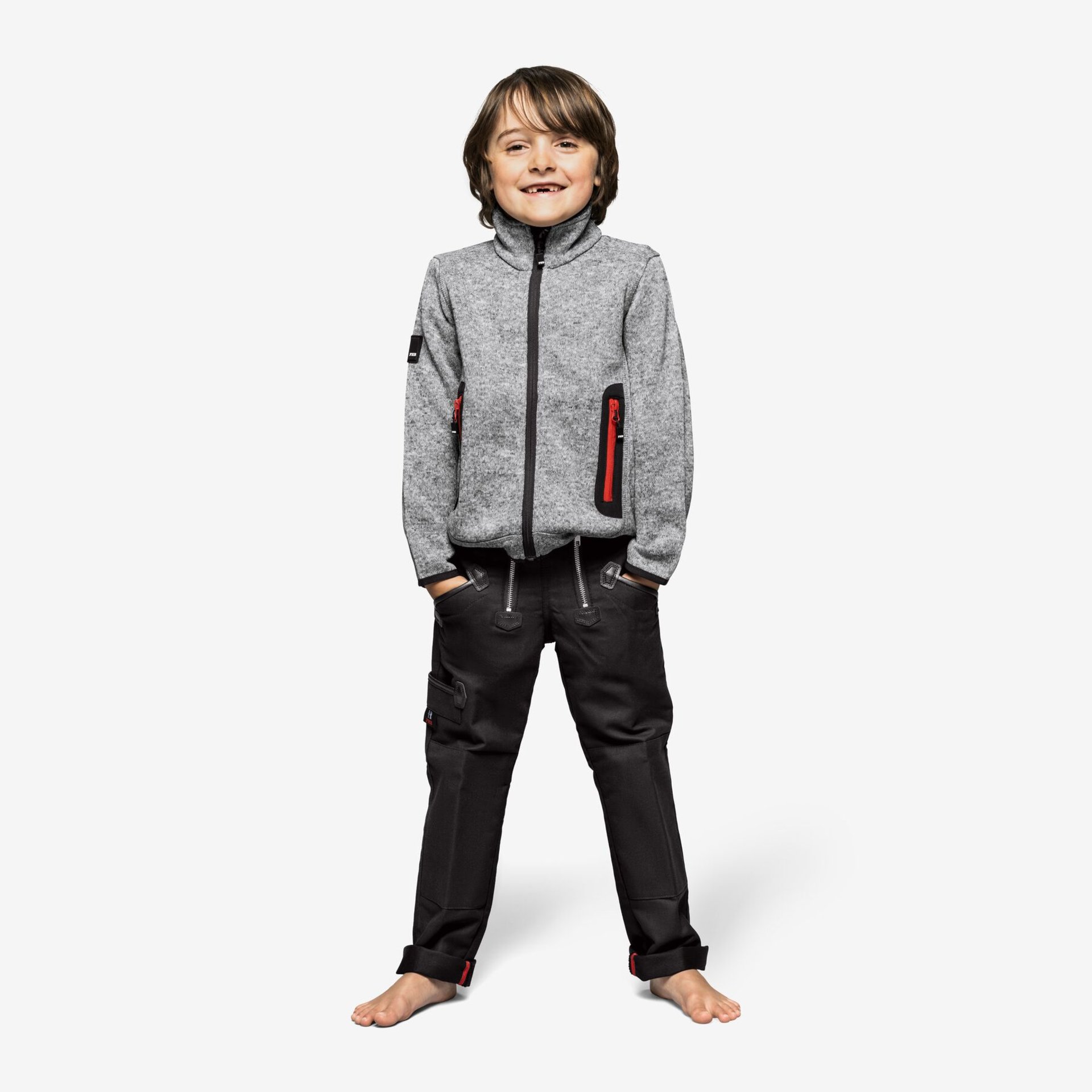 MATS Strick-Fleece-Jacke Kinder grau 98/104