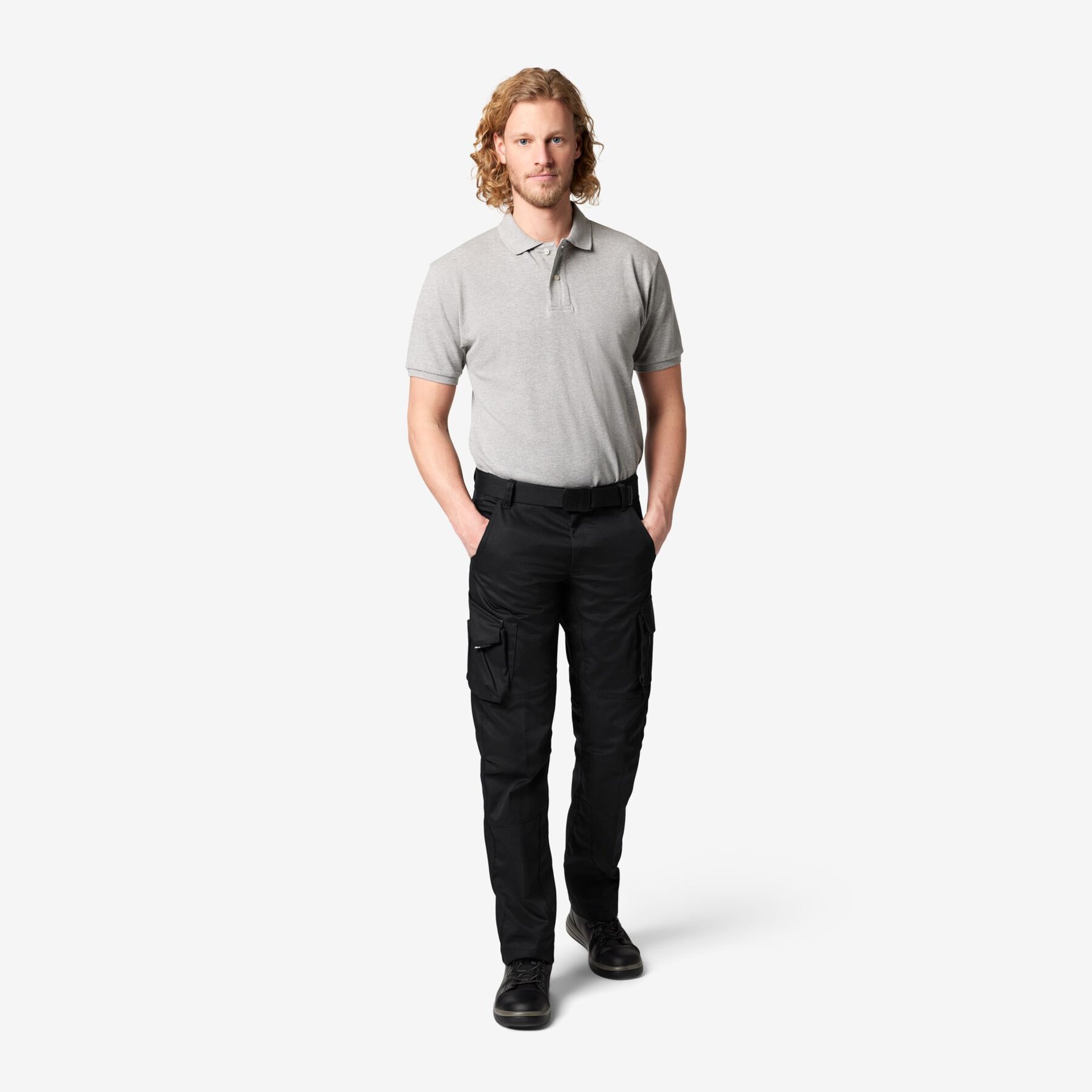 DANIEL Polo-Shirt einfarbig grau-meliert Gr. XS