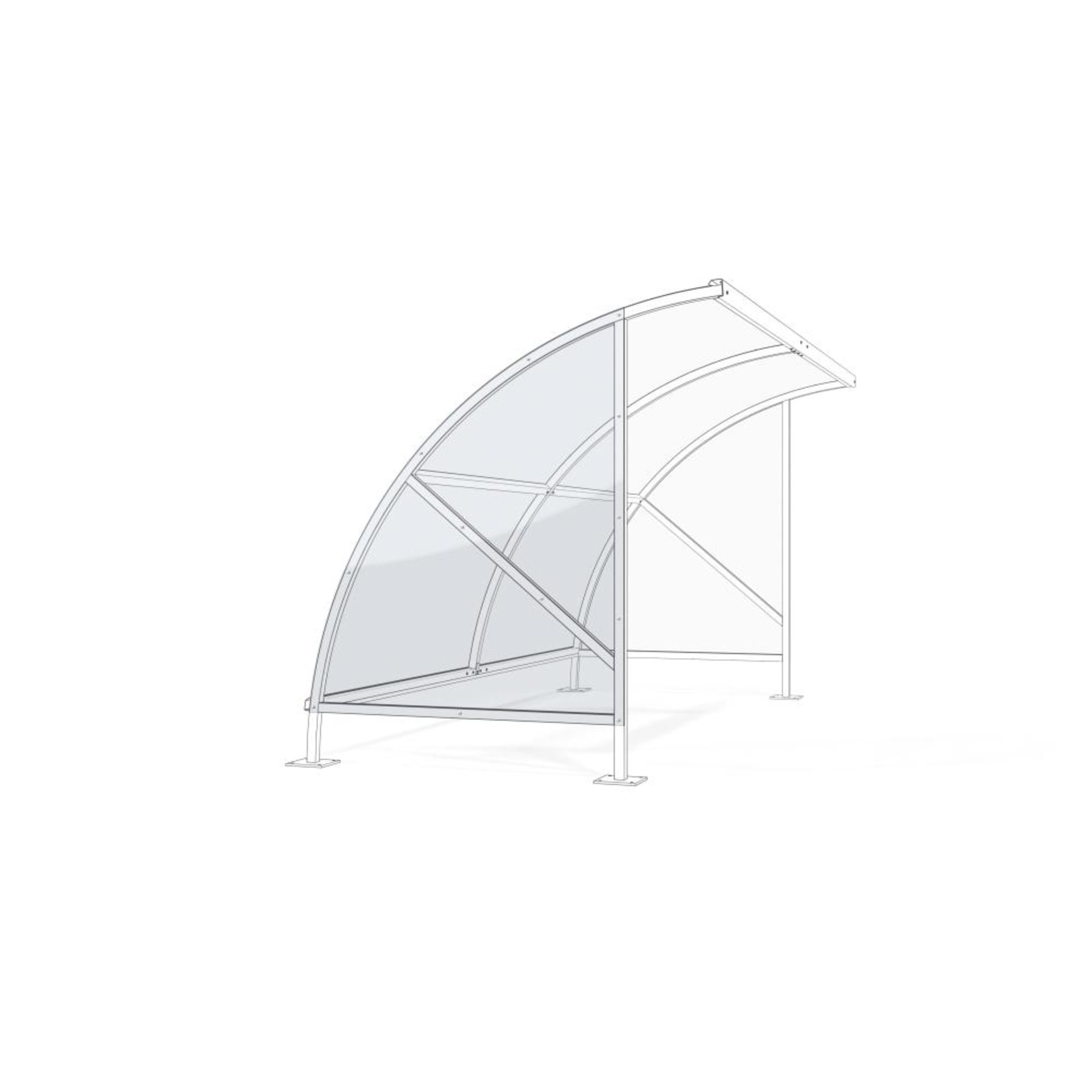 Seitenwand Bamberg Polycarbonat hell, li.