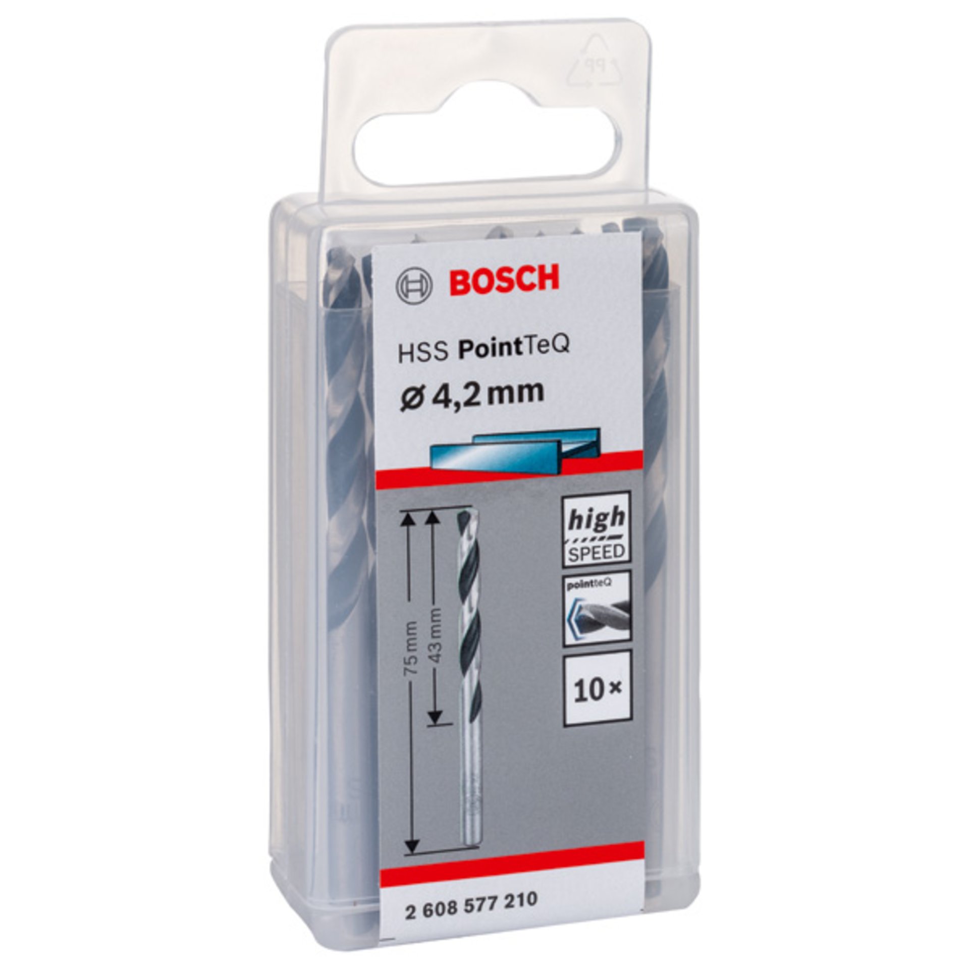 Metallspiralbohrer HSS PointTeQ, DIN 338, 4,2 mm, 10er-Pack