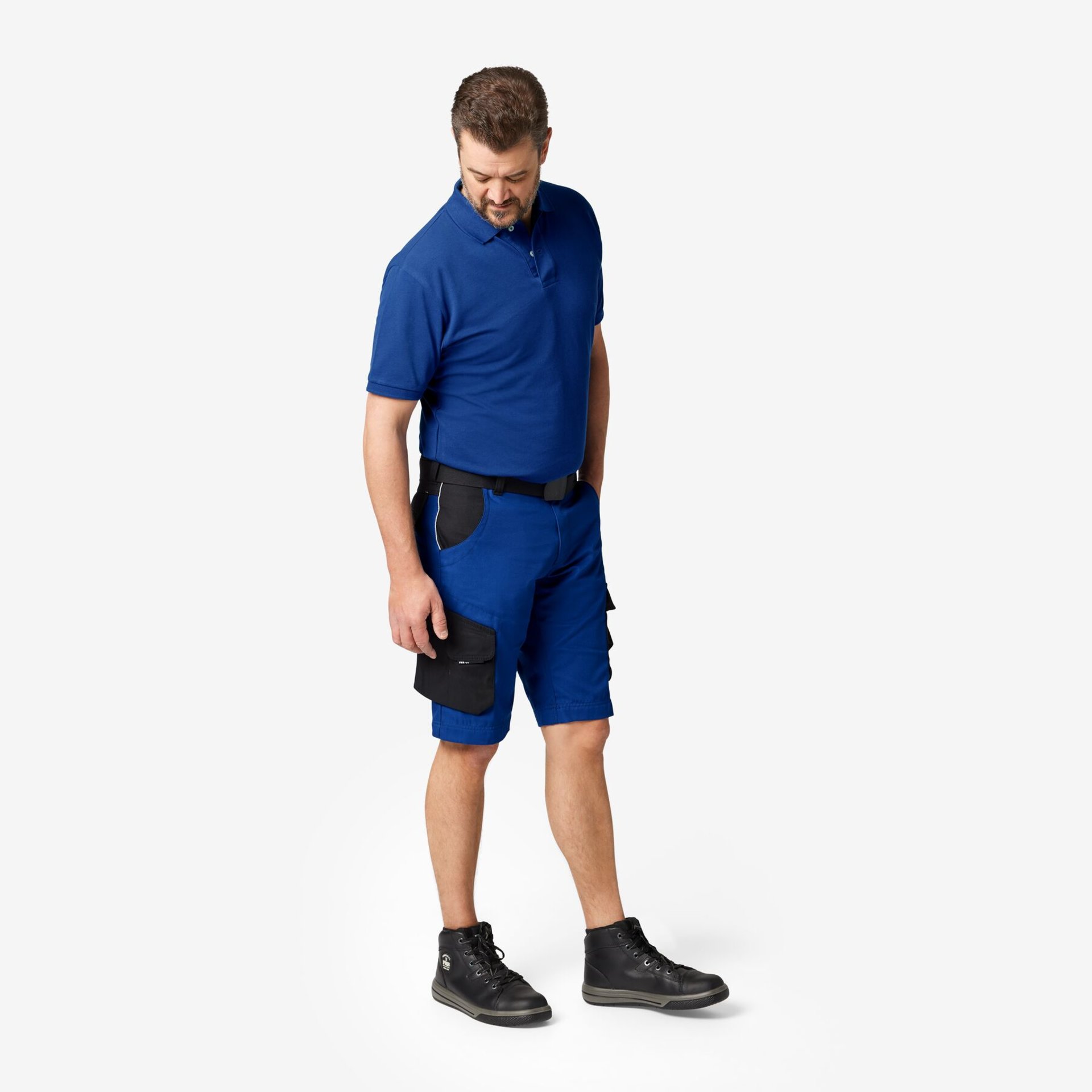 THEO Bermuda kurze Arbeitshose royalblau-schwarz Gr. 68