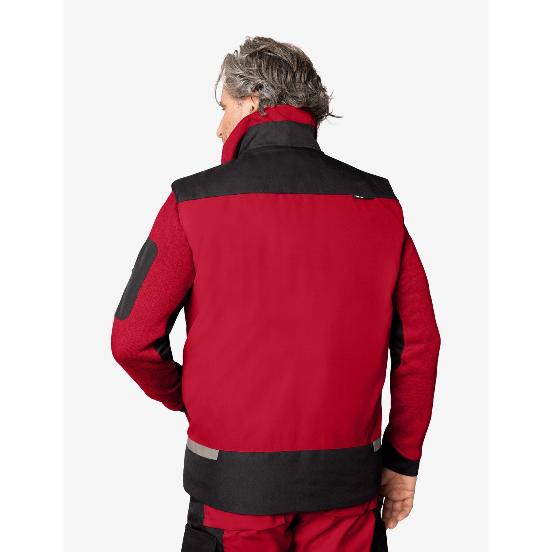 HAUKE Arbeitsweste rot-schwarz 4XL