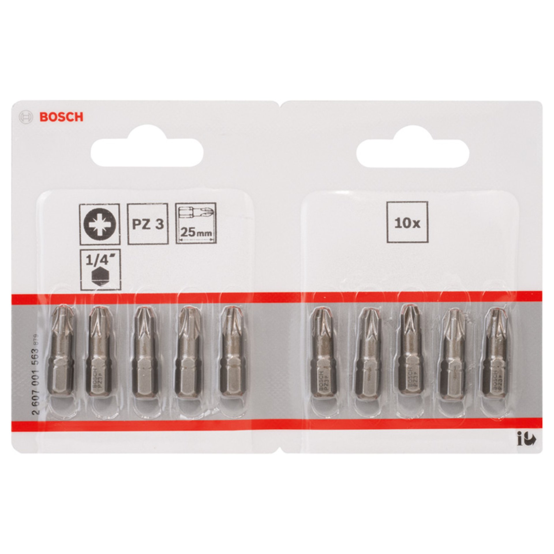 Schrauberbit Extra-Hart PZ 3, 25 mm, 10er-Pack