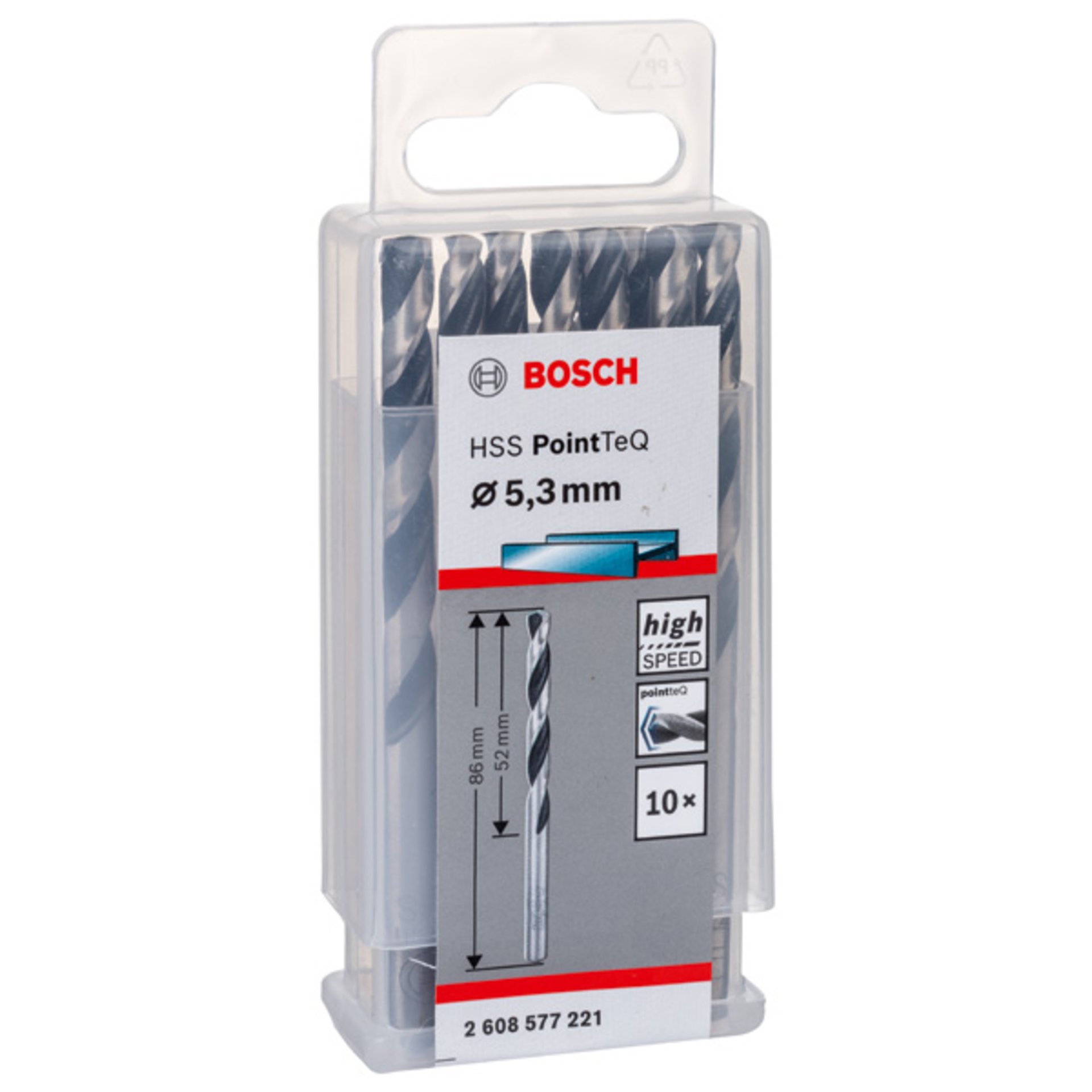Metallspiralbohrer HSS PointTeQ, DIN 338, 5,3 mm, 10er-Pack