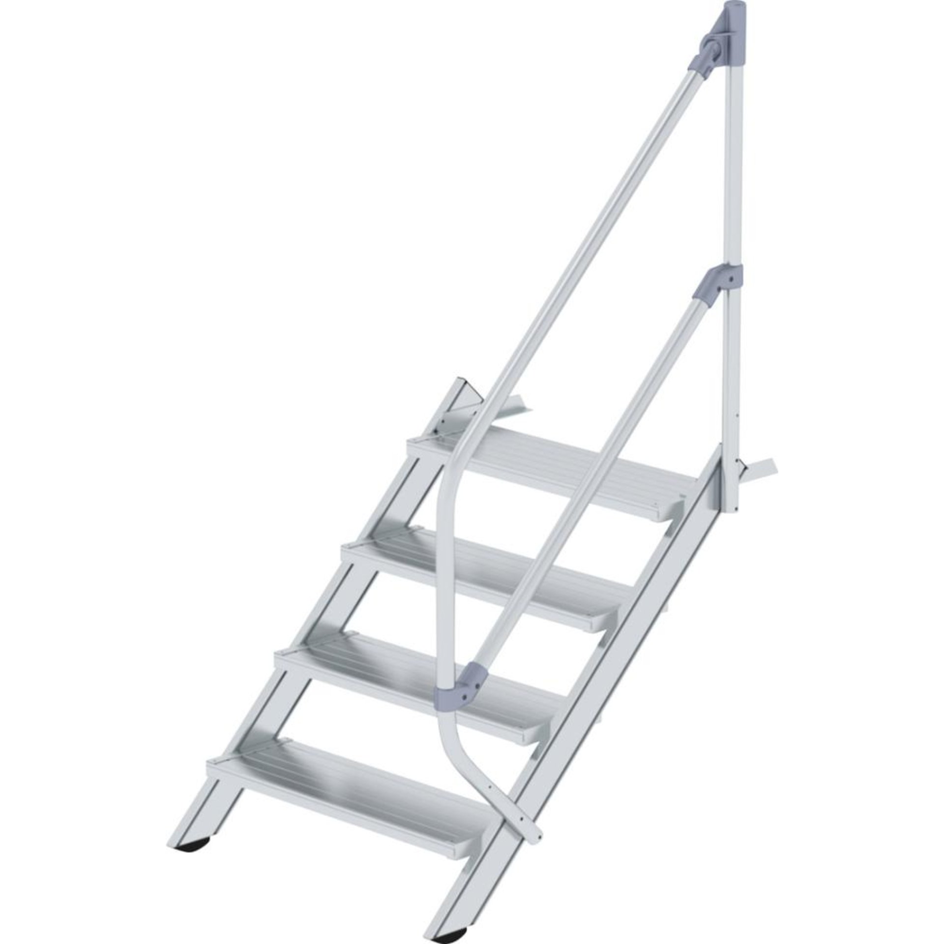 Alu-Treppe 45 Grad 4 Stufen B 800 mm lichte Höhe 830 mm Ausladung 1058 mm