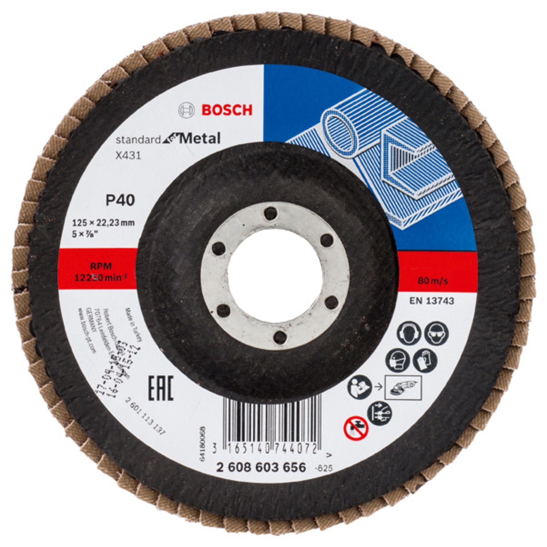 Fächerschleifscheibe X431 Standard for Metal, gewinkelt, 125 mm, 22,23 mm, 40