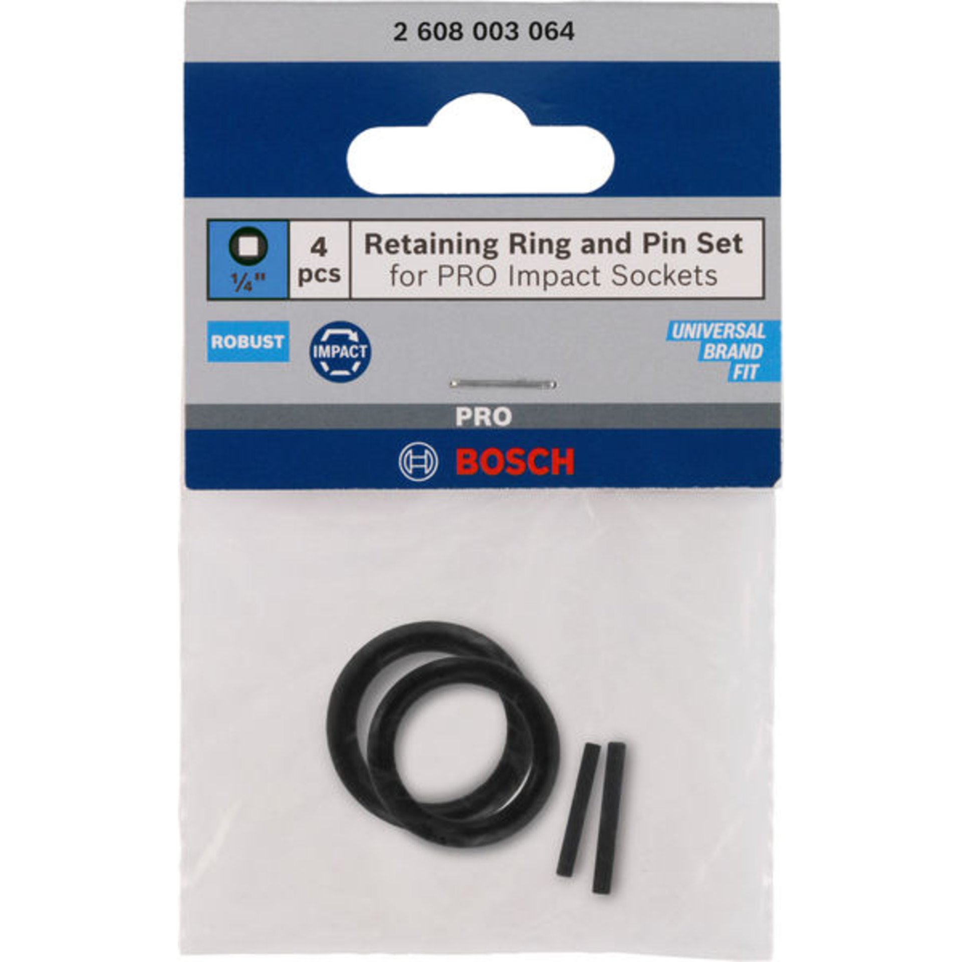 Set mit Haltering und Stift für PRO Impact Steckschlüsseleinsätze,1/4", 4-tlg.