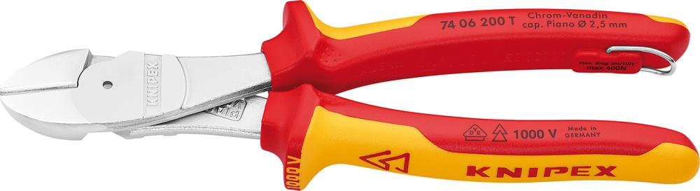 Knipex Kraft-Seitenschneider VDETT mit Mehrkomponenten-Griffen 200mm