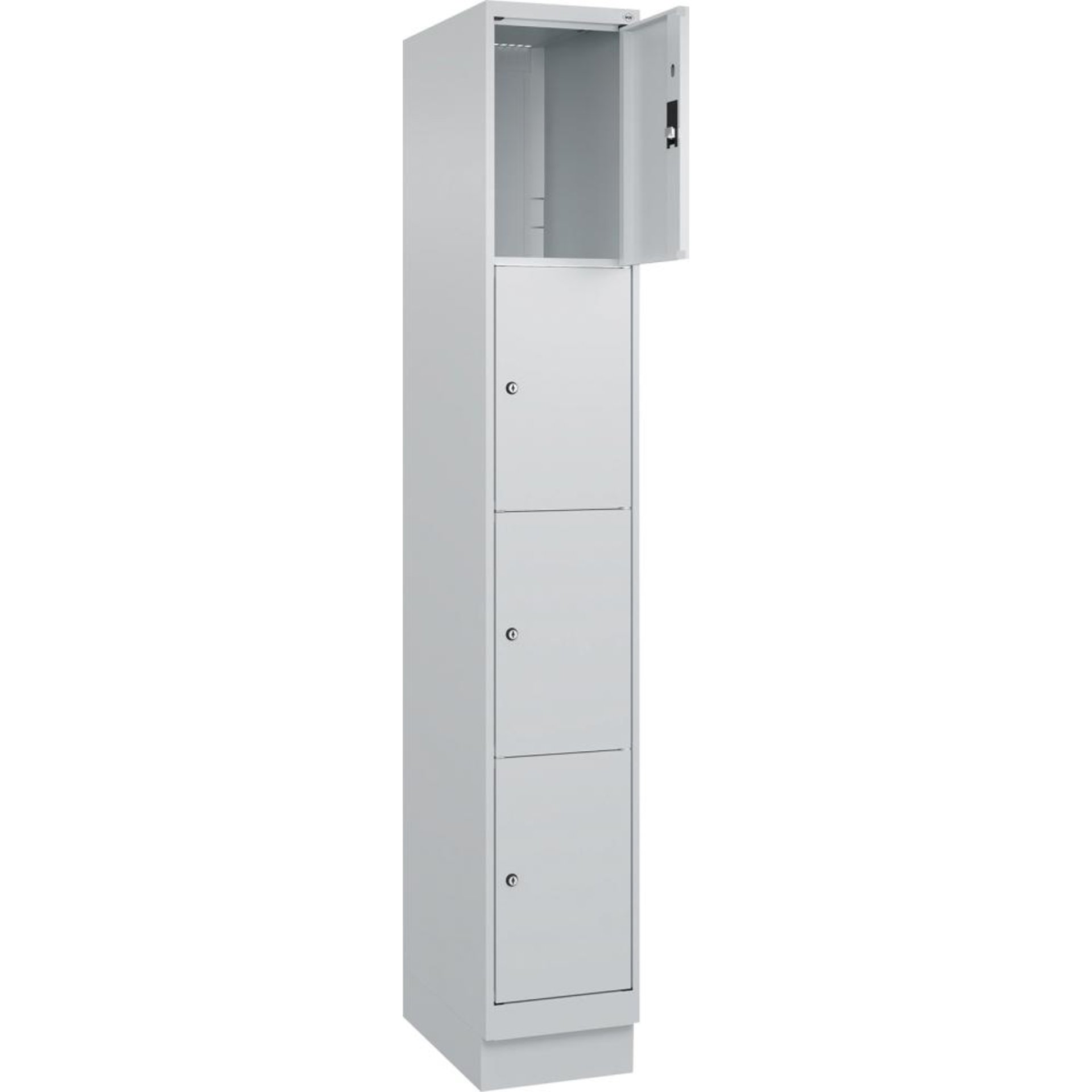 Fächerschrank Classic PLUS, 4 Türen übereinander, mit hohem Sockel