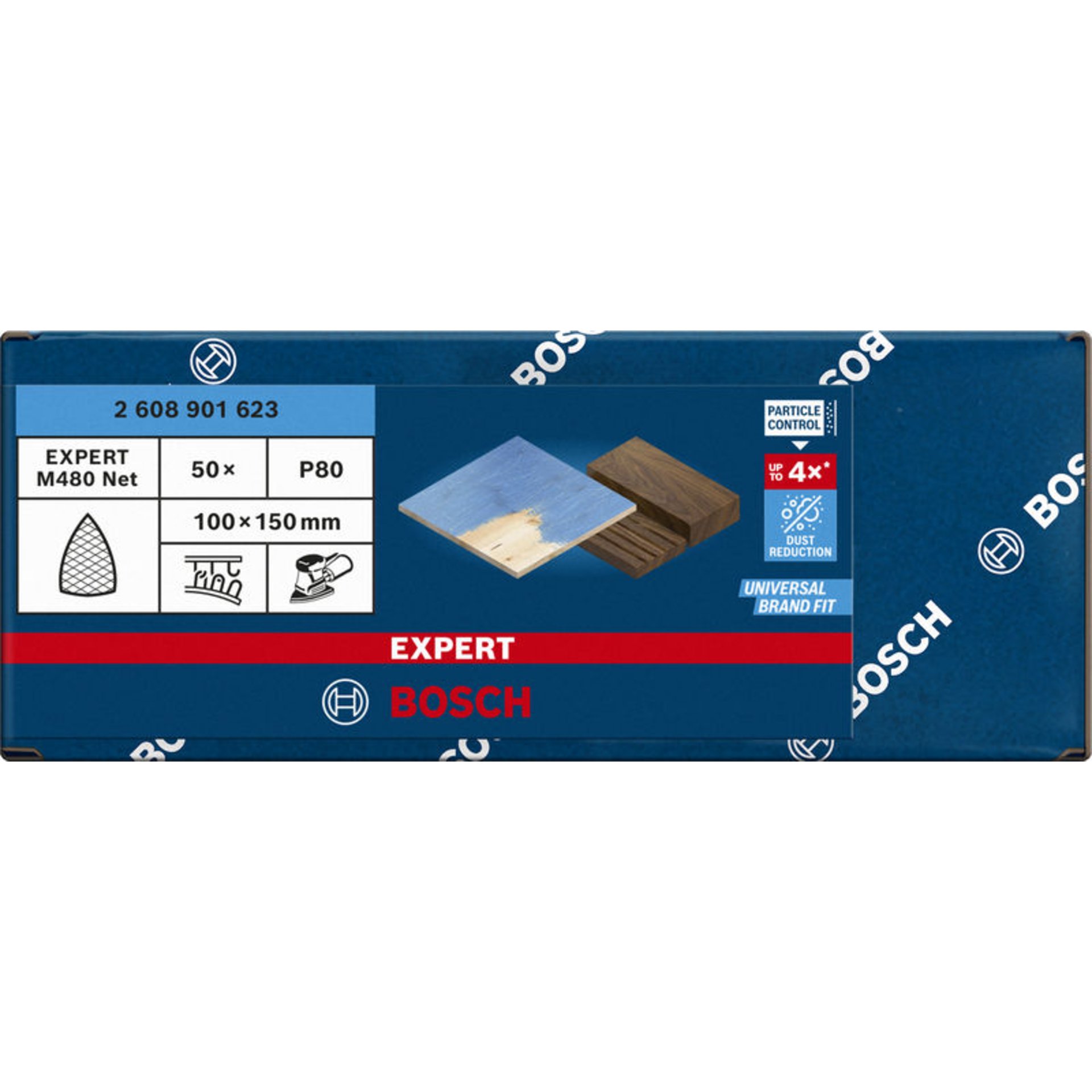 EXPERT M480 Schleifnetz, 100 x 150 mm, K 80, 50 Stück