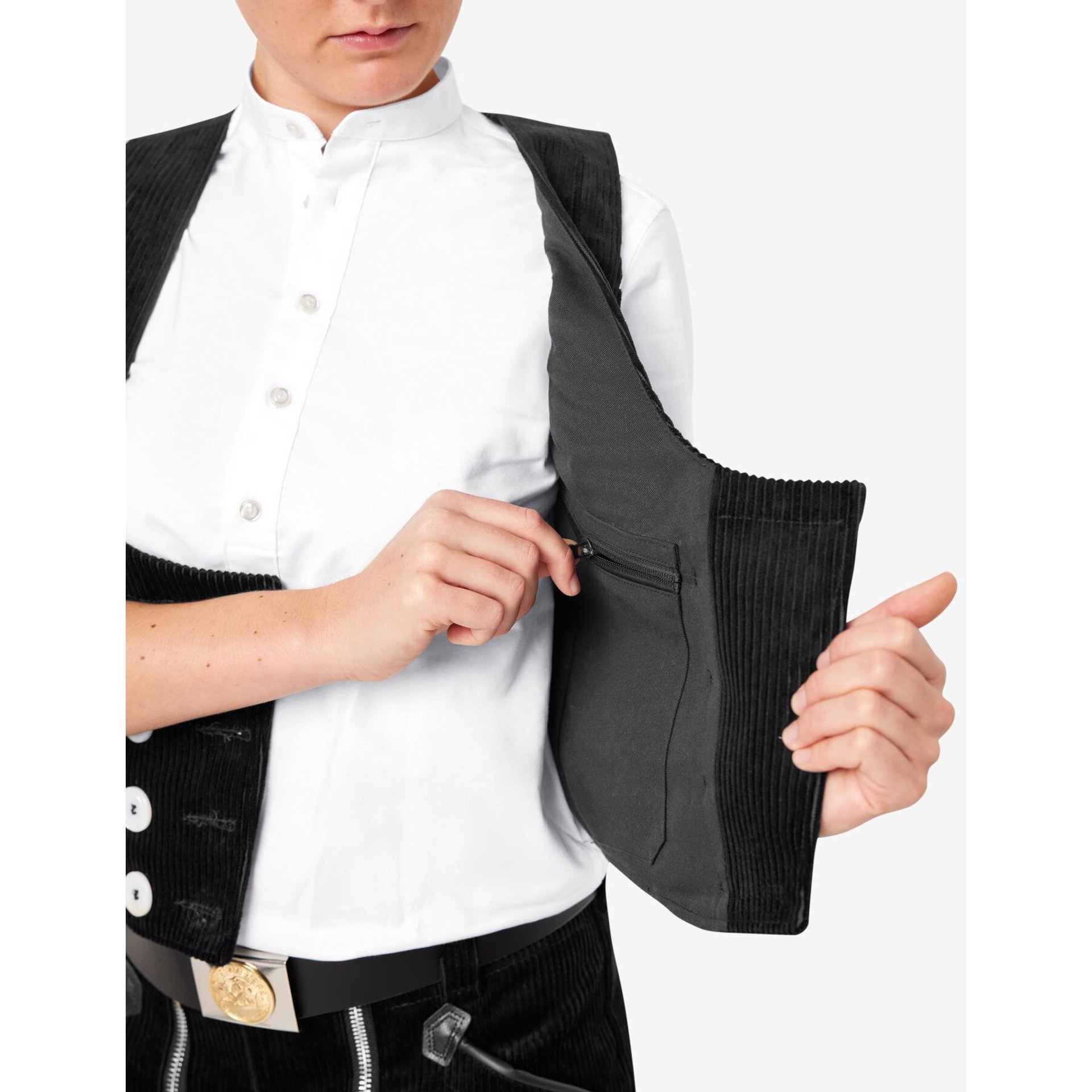 LILLY Zunftweste Trenkercord schwarz 40