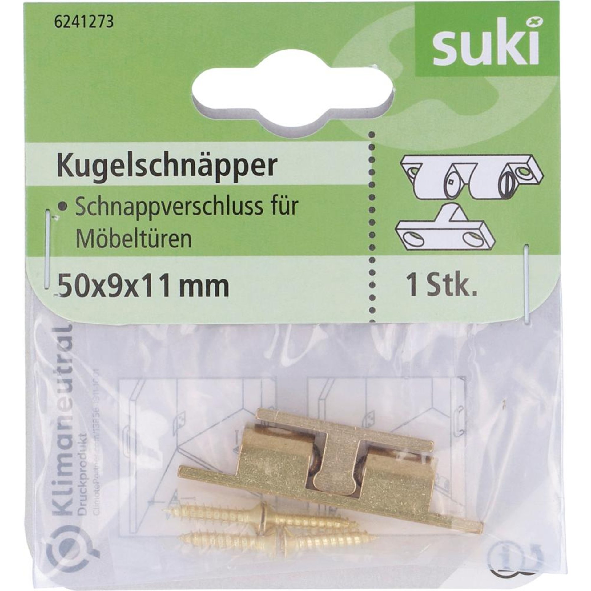 Kugelschnäpper, 50x 9x11mm,Messing,Pol Inhalt: 1