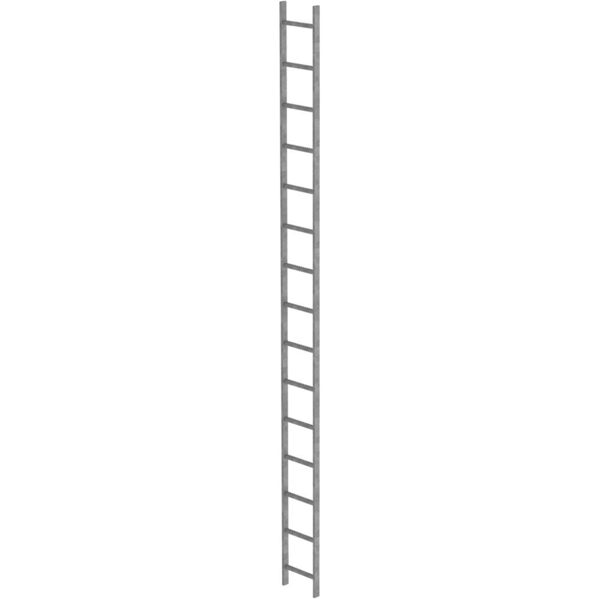 Schachtleiter 15 Sprossen L 4,20 m B440 mm LW 300 mm Stahl verzinkt