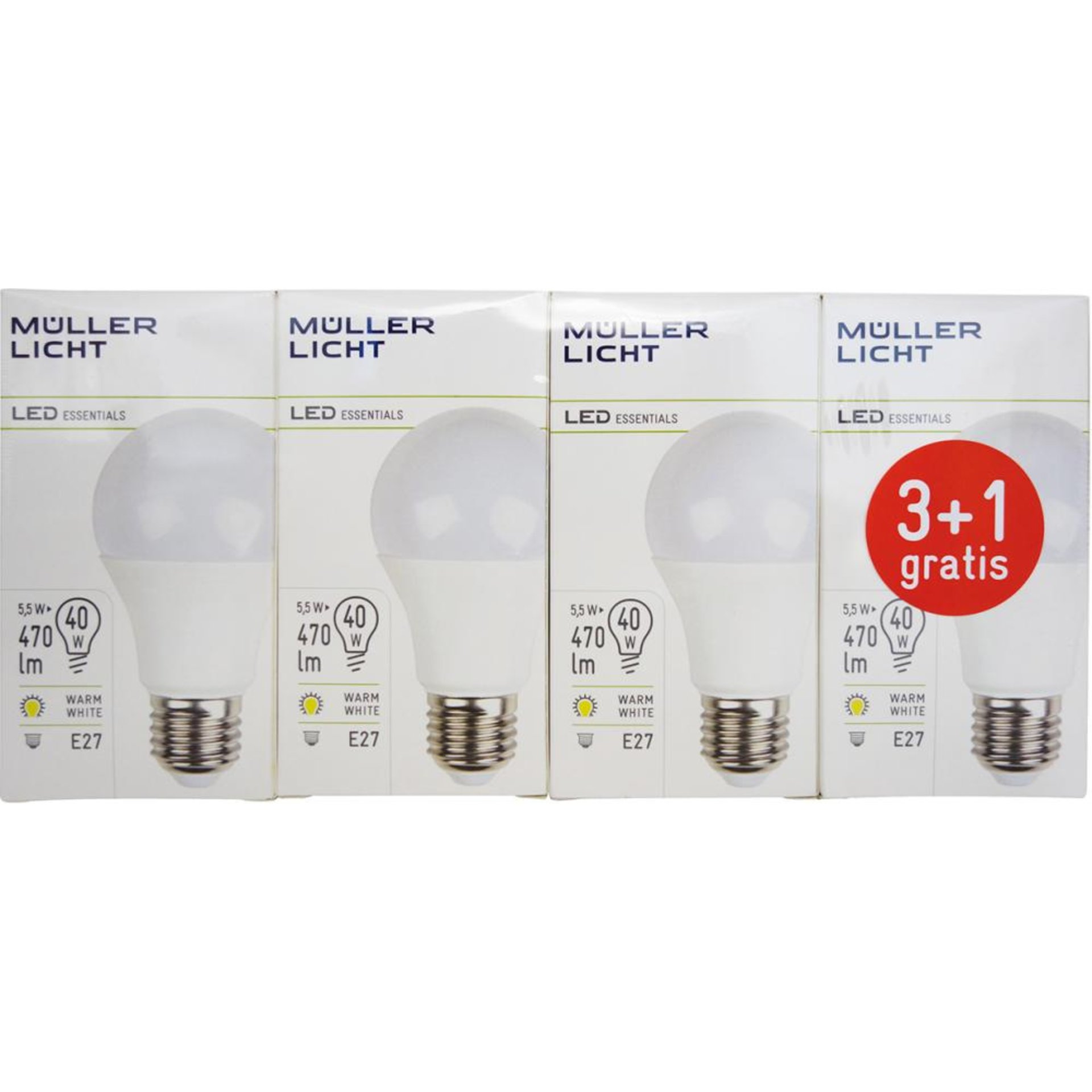 4x LED Birne 5,5W E27 470lm