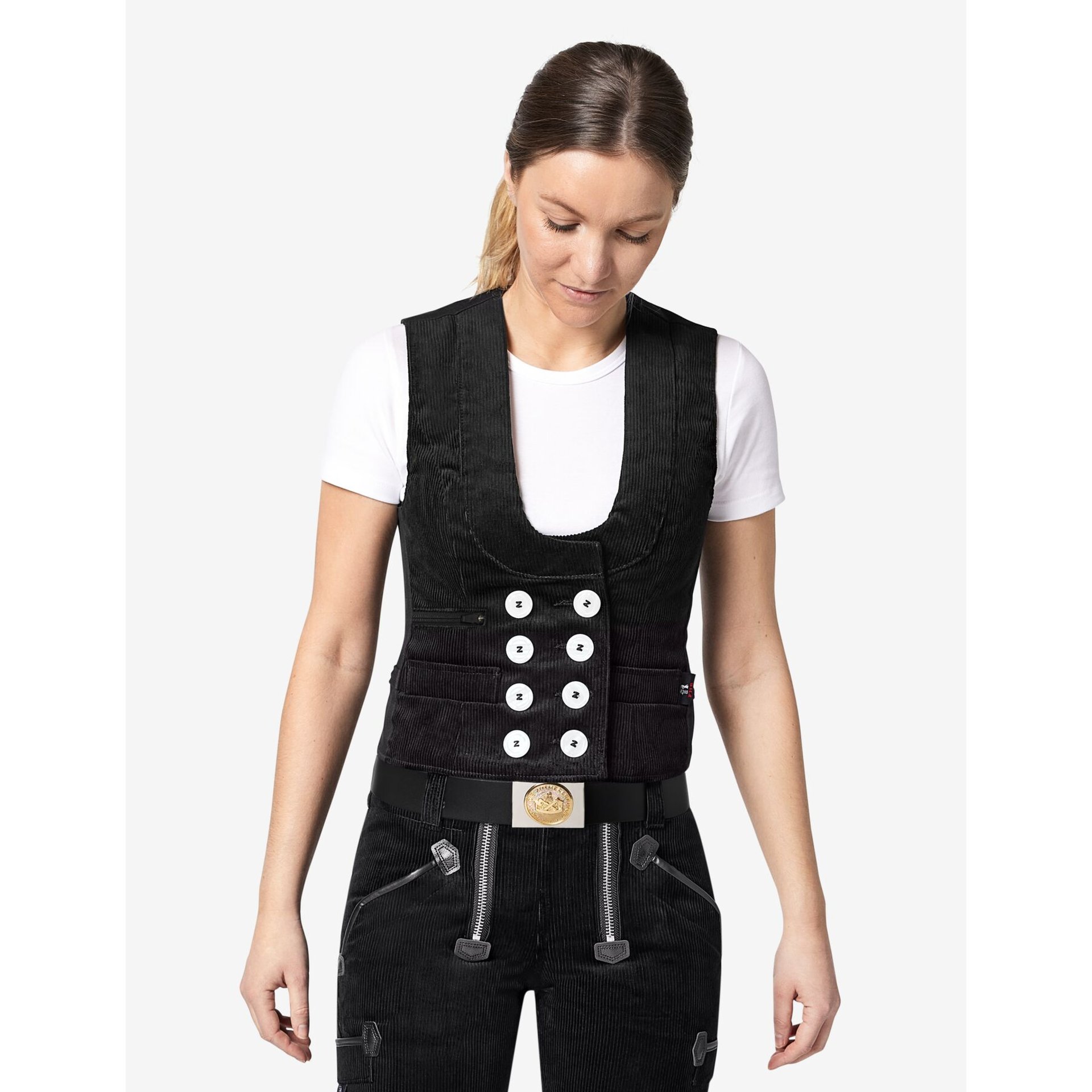 HILDE Zunftweste Genuacord schwarz 40