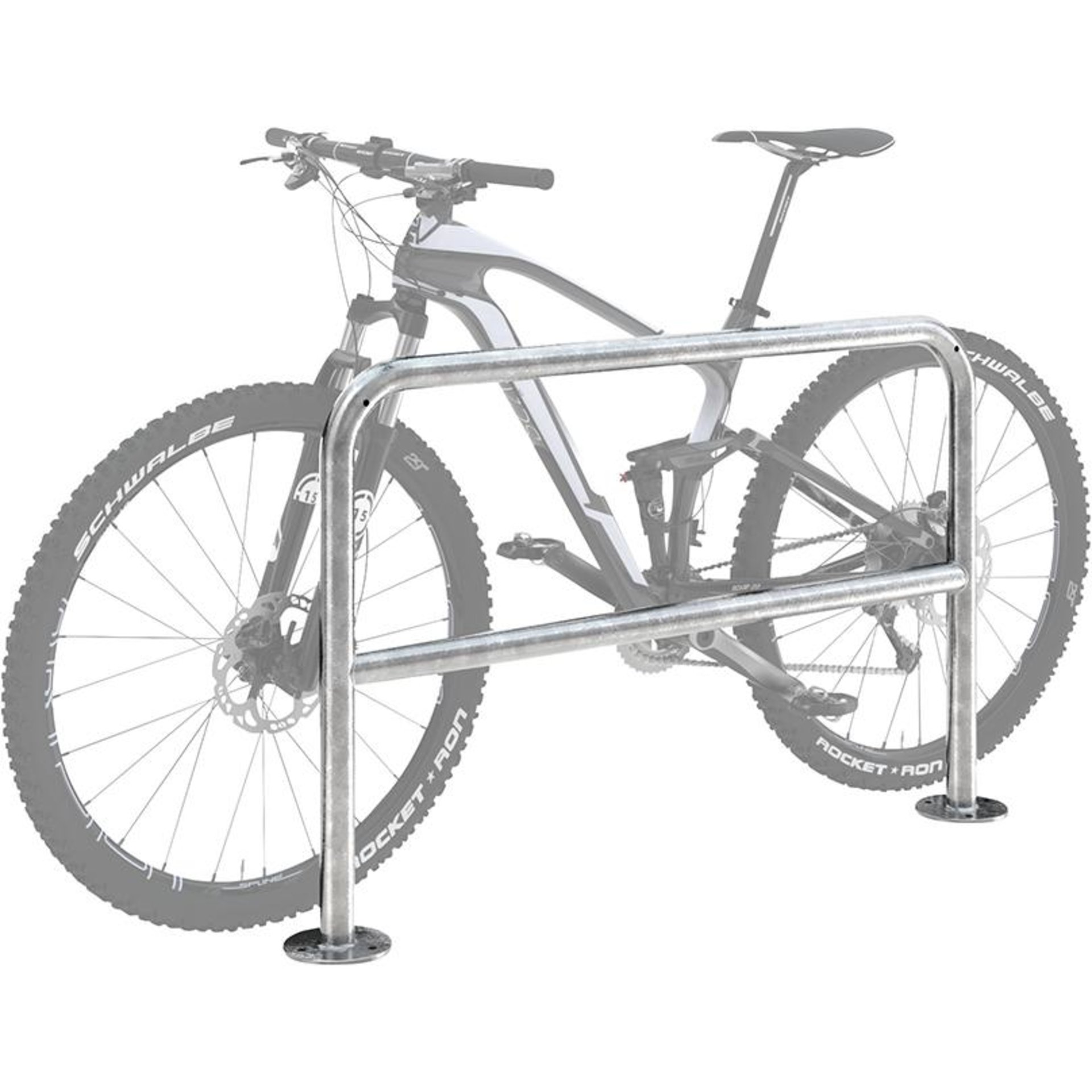 Fahrrad-Anlehnbügel Edelstahl, L 1000 mm zum Aufdübeln mit Querholm