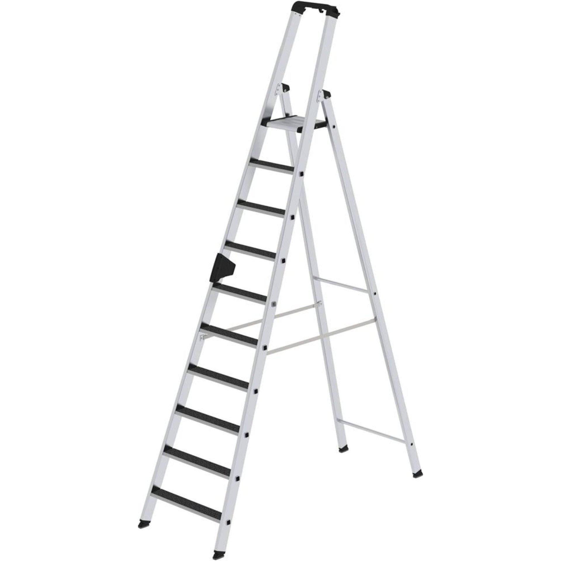 Alu-Stehleiter 10 Stufen clip-step R13 Gesamthöhe 2,98 m Arbeitshöhe bis 4,35 m