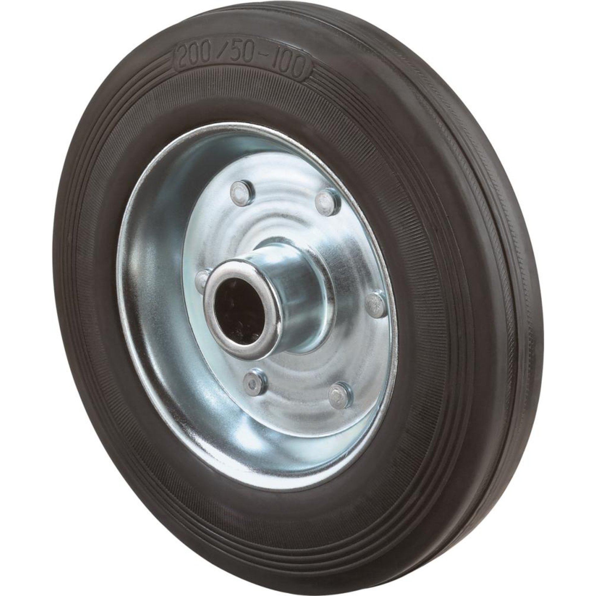 Gummirad 80mm B55.080 schwarz,Radk.verzinkt,RL BS ROLLEN