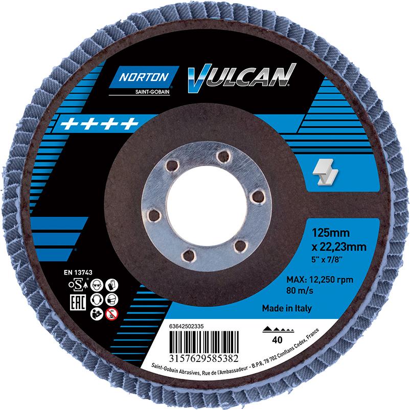 NORTON clipper Fächerscheibe Vulcan 125 mm P40
